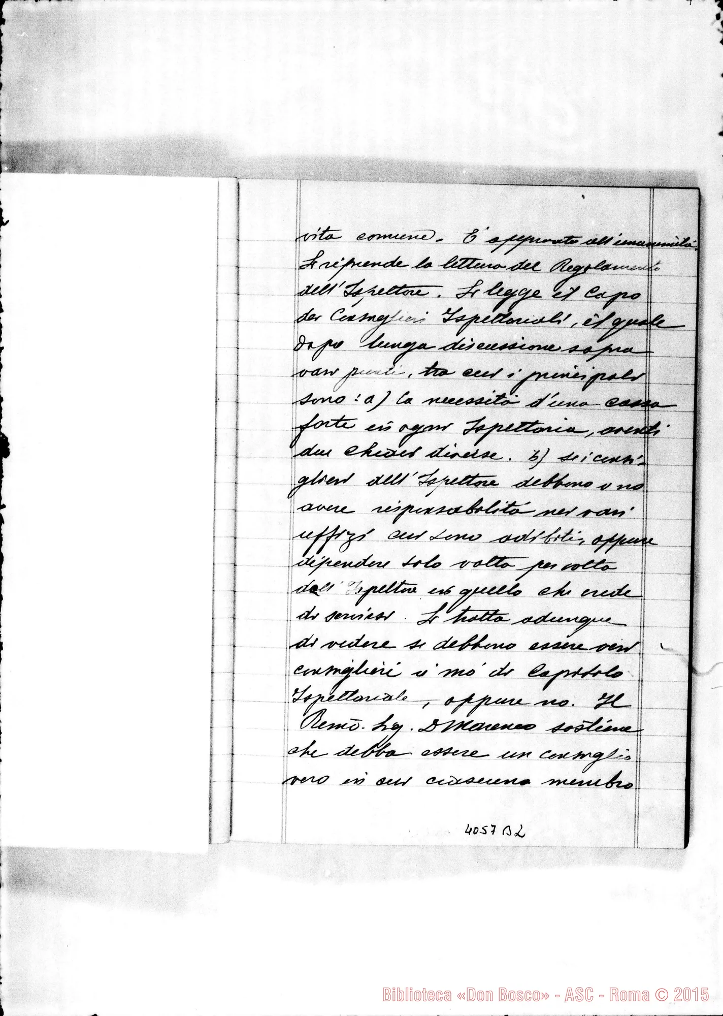 Fotogramma B 2 — Verbale del X Capitolo Generale. Due quaderni di D. Rayneri