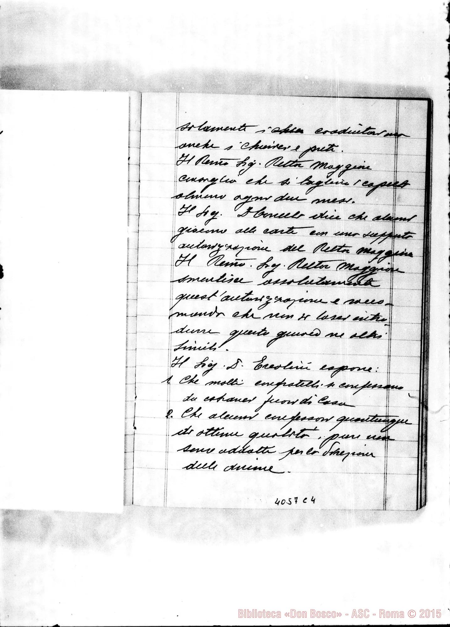 Fotogramma C 4 — Verbale del X Capitolo Generale. Due quaderni di D. Rayneri