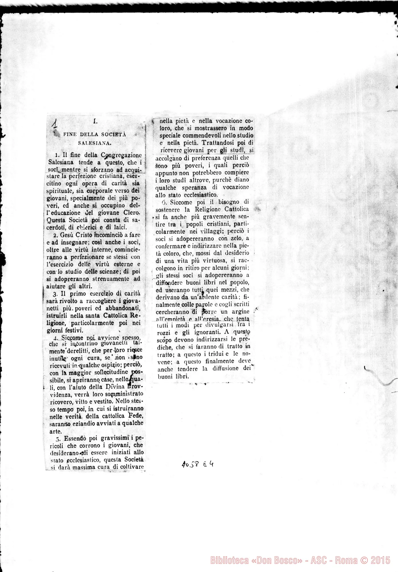 Fotogramma E 4 — Costituzioni: Deliberazioni che si riferiscono-Variazioni che si propongono-Da notarsi. Quaderno ms. E stampato A ritagli