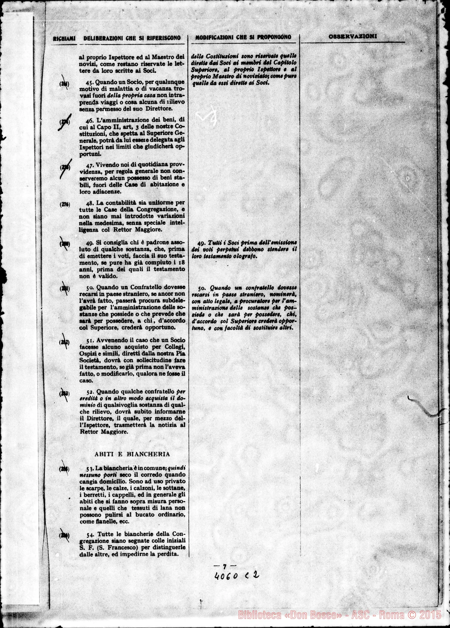 Fotogramma C 2 — Relazione al Capitolo Generale. Stampato