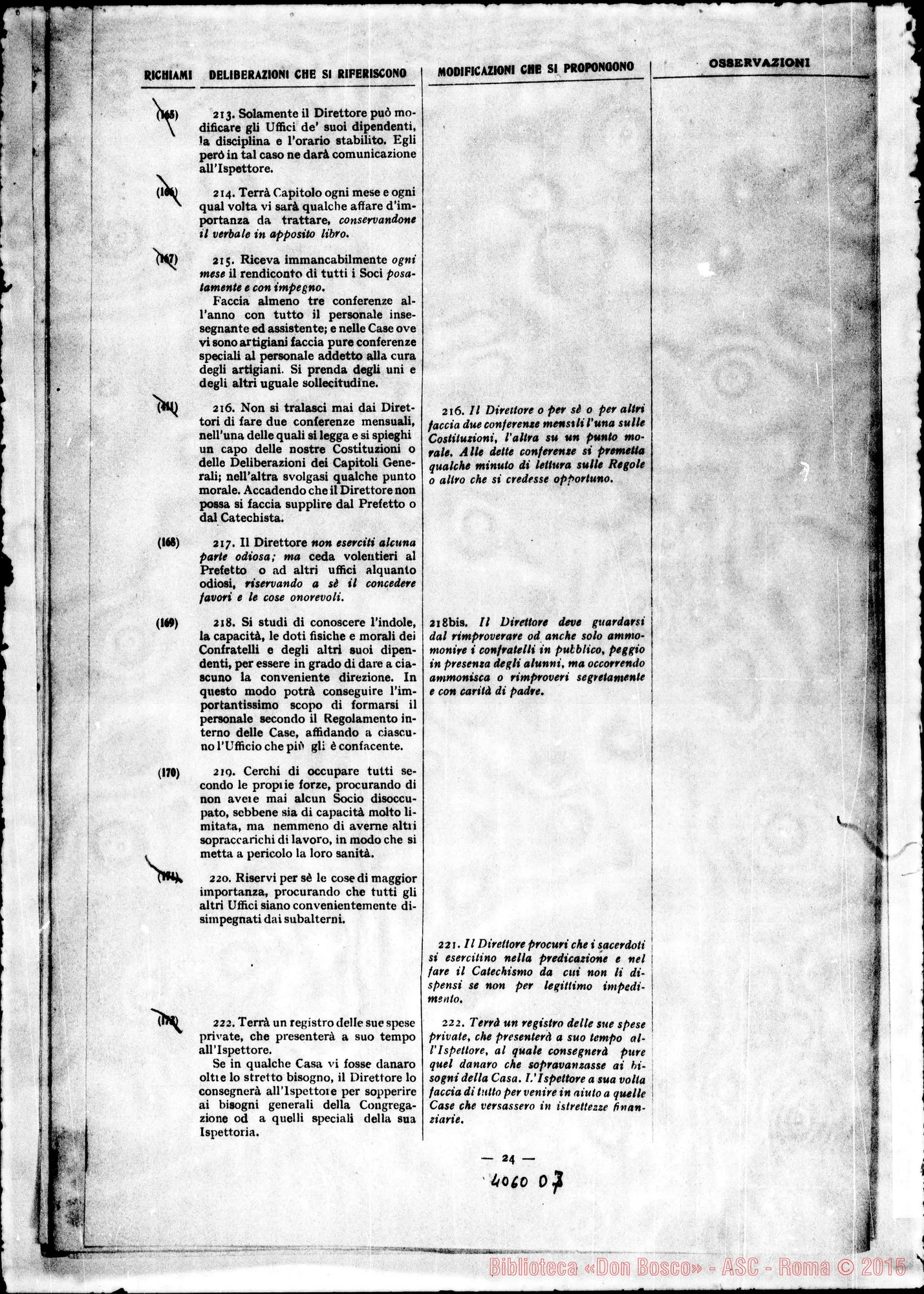 Fotogramma D 7 — Relazione al Capitolo Generale. Stampato