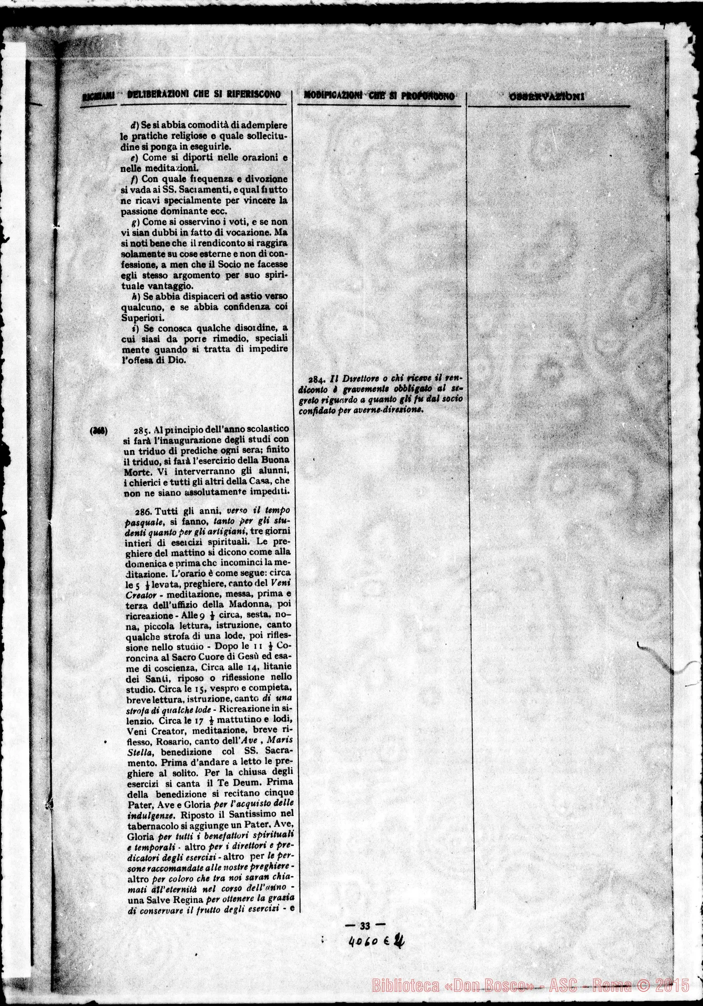 Fotogramma E 4 — Relazione al Capitolo Generale. Stampato