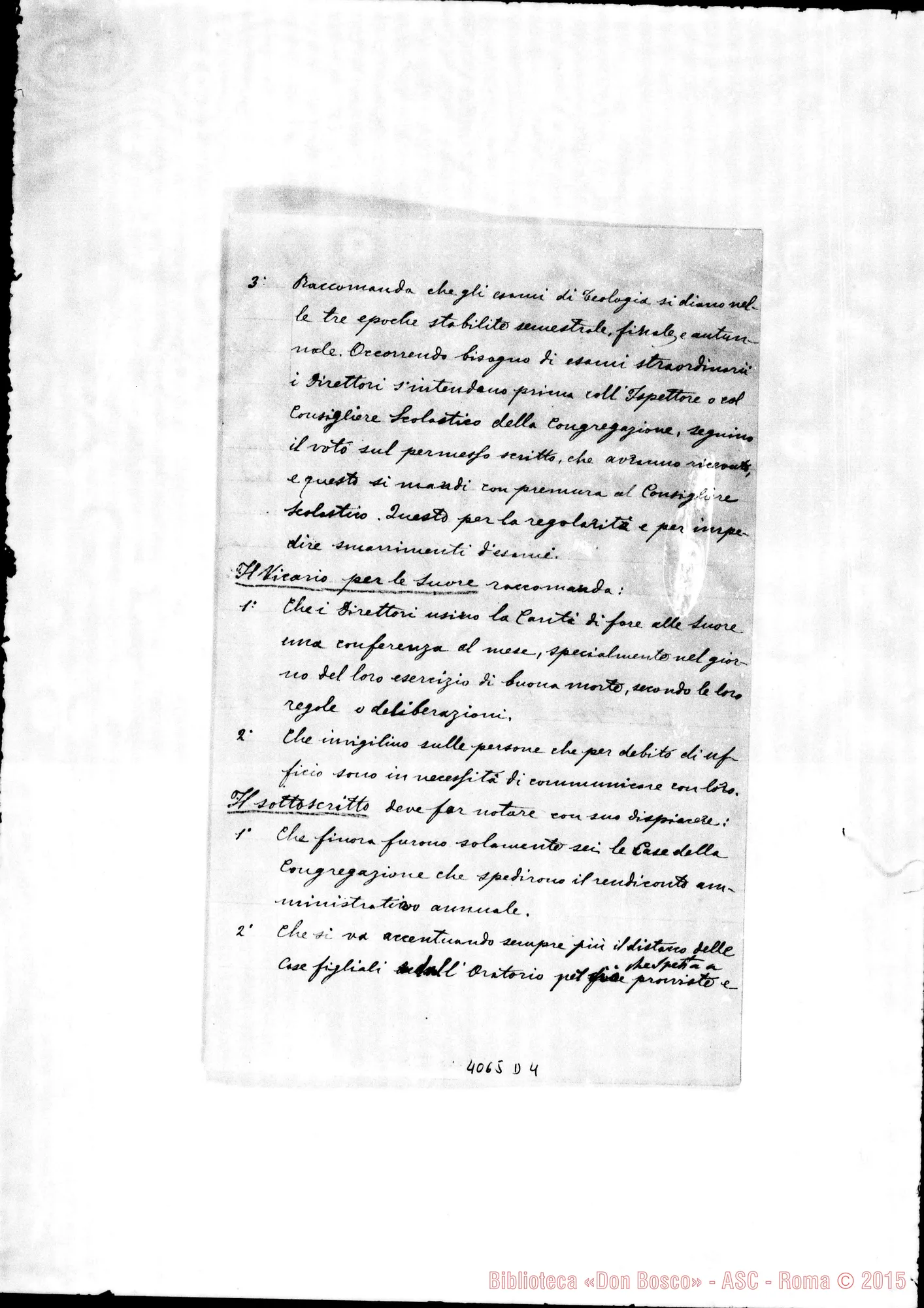 Fotogramma D 4 — Anno 1892: Circolari di D. Belmonte dei mesi di gennaio, febbraio, marzo (2), maggio (2), giugno, luglio, novembre, dicembre. Ms.