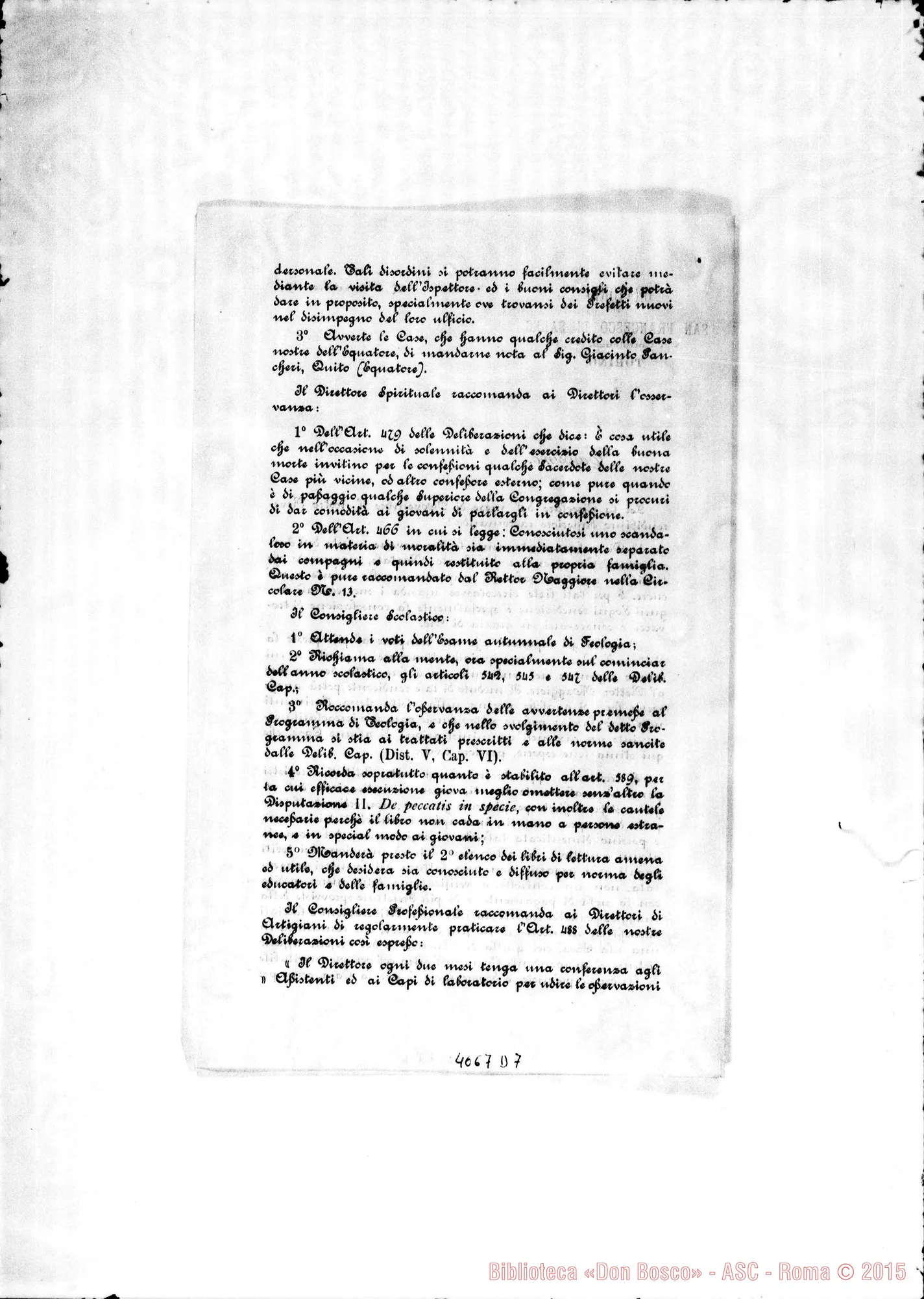 Fotogramma D 7 — Anno 1896: Circolari di Don Belmonte dei mesi di febbraio, marzo, aprile, maggio, giugno, luglio, ottobre, novembre. Stampate
