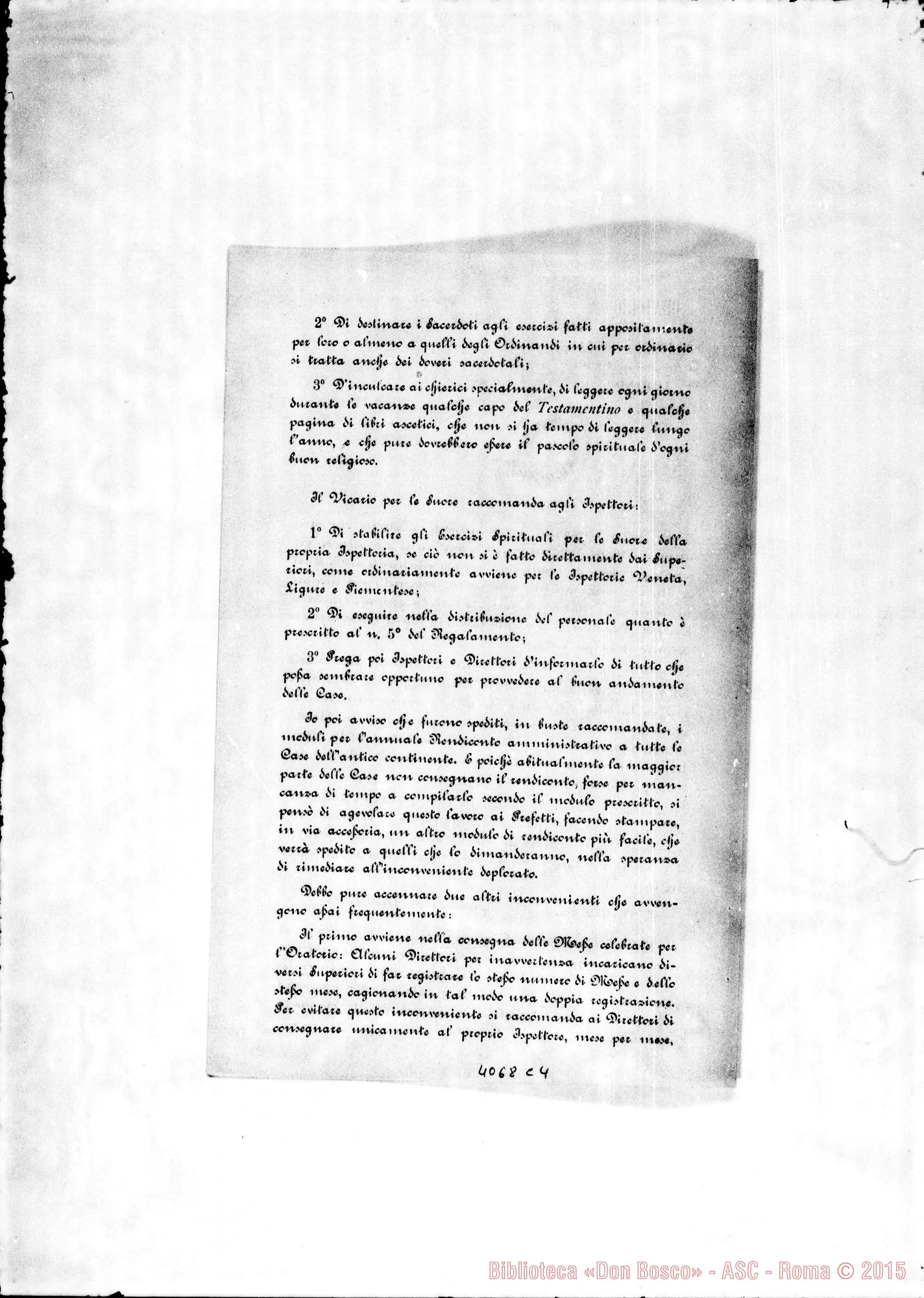 Fotogramma C 4 — Anno 1898: Circolari di Don Belmonte dei mesi di gennaio, febbraio, marzo, aprile, maggio, giugno, luglio, ottobre, dicembre (3). Stampate