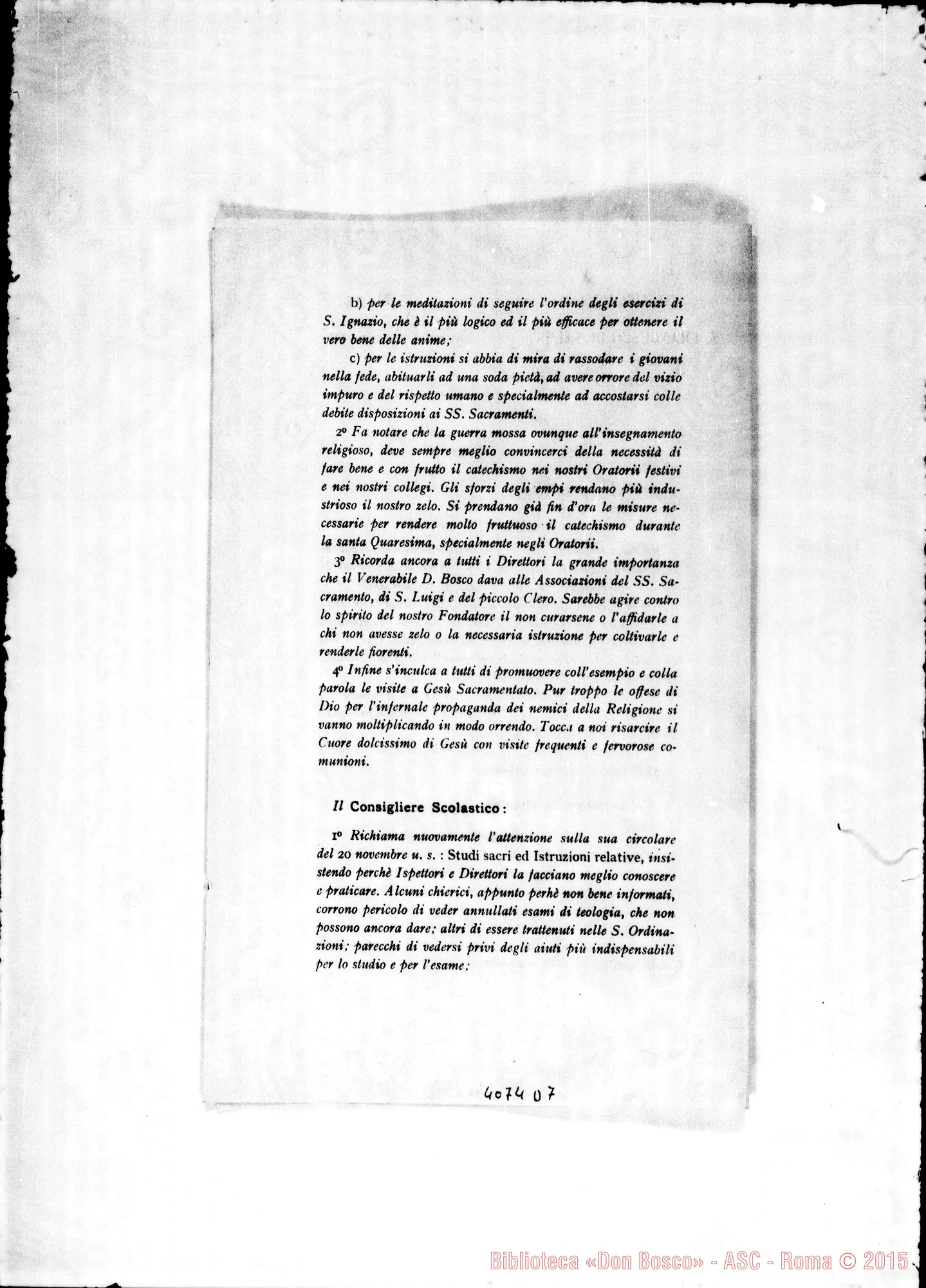 Fotogramma D 7 — Anno 1908: Circolari di Don Rinaldi dei mesi di gennaio, febbraio, marzo, aprile, maggio, giugno, luglio, agosto, settembre, ottobre, novembre, dicembre. Stampate