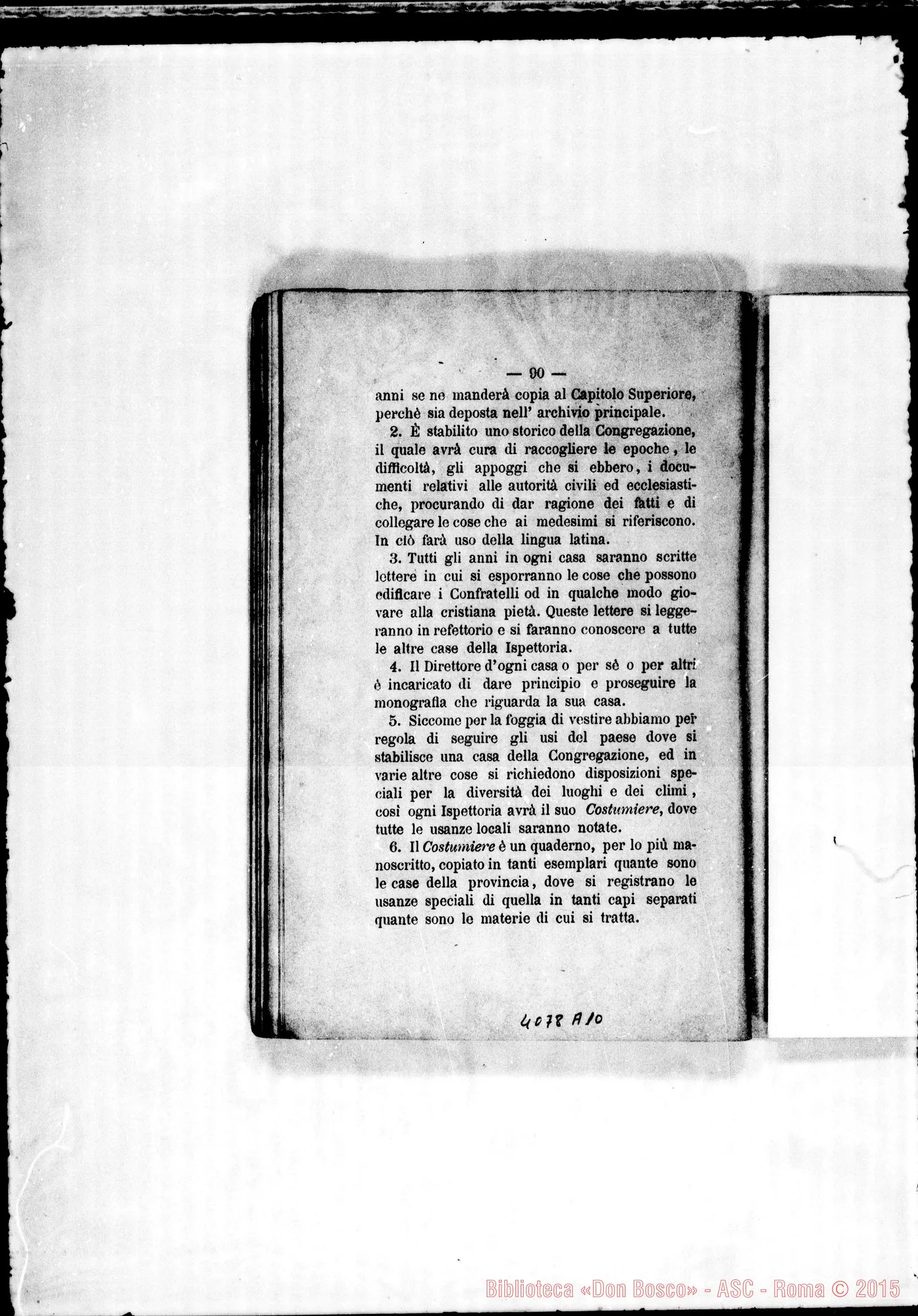 Fotogramma A 10 — Appendici (regolamenti, costumiere delle Suore…)