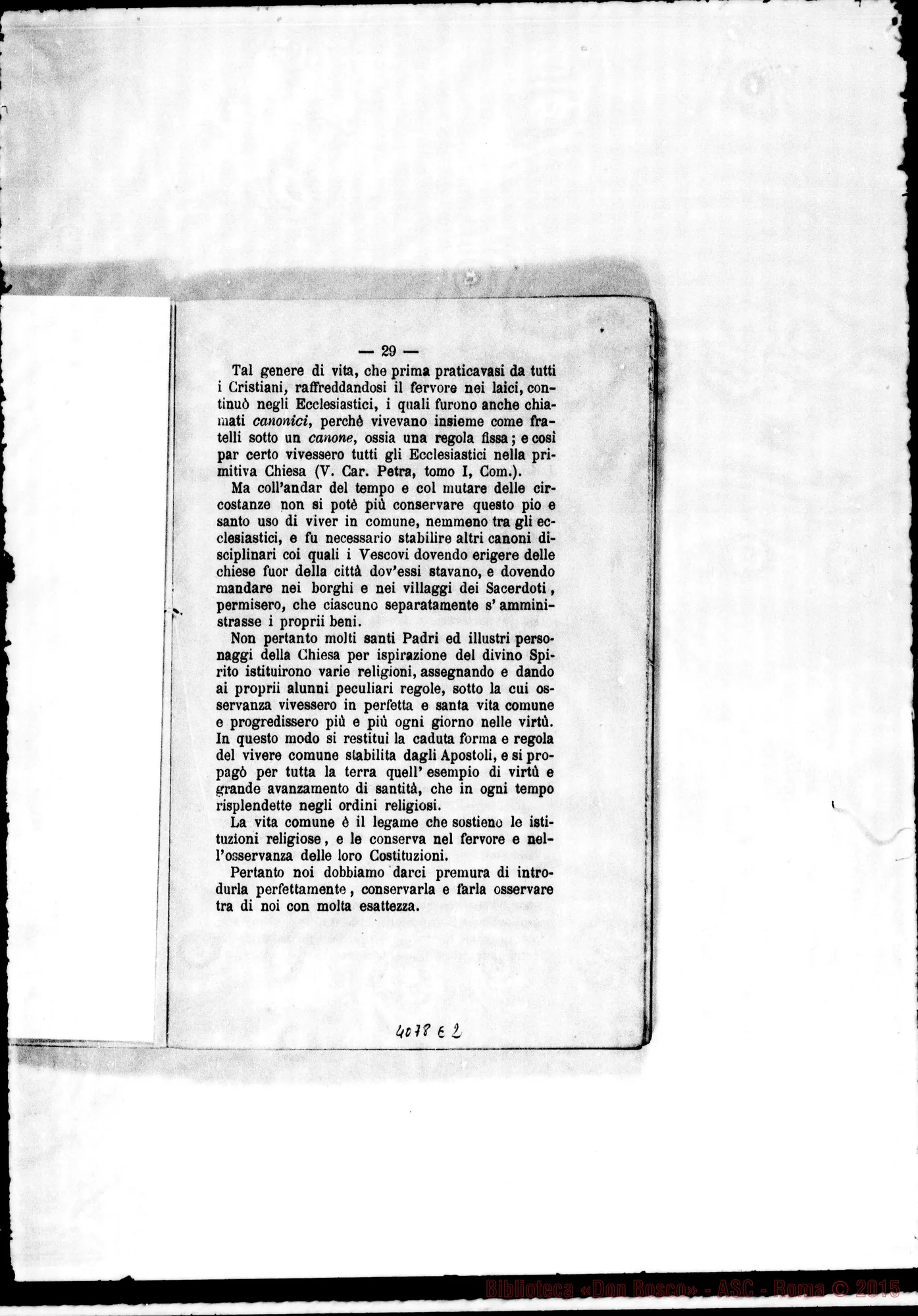 Fotogramma E 2 — Deliberazioni: - Regolamenti speciali