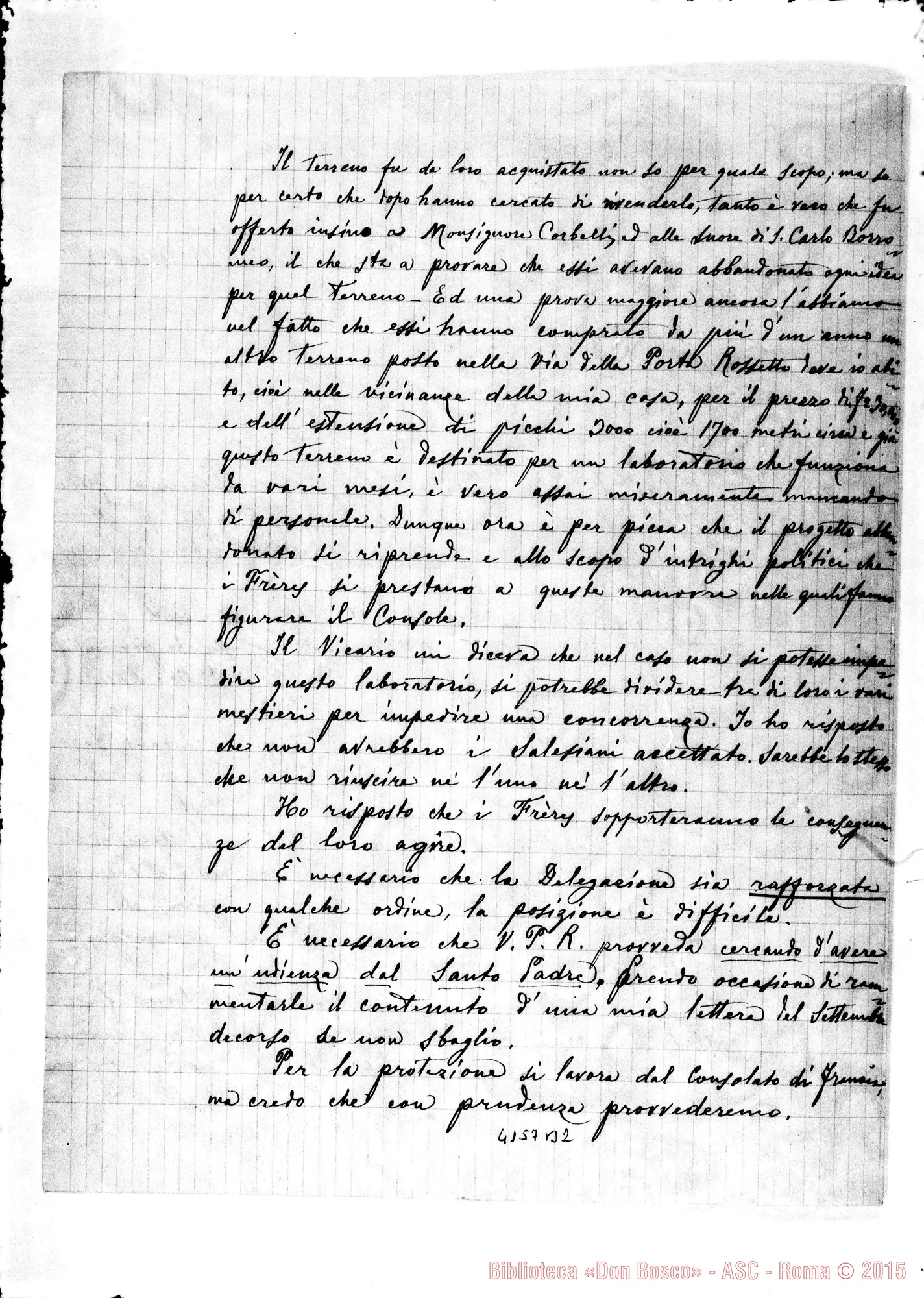 Fotogramma B 2 — Avv. G. Verità-Don Rua. Alessandria, 28-11-1896. Copia