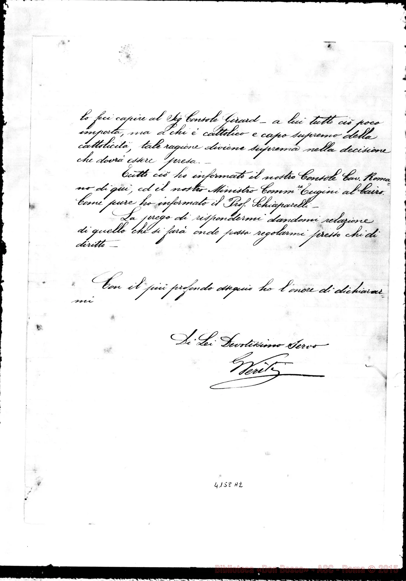 Fotogramma A 2 — Avv. G. Verità-Don Cagliero C. Alessandria, 8-10-1897