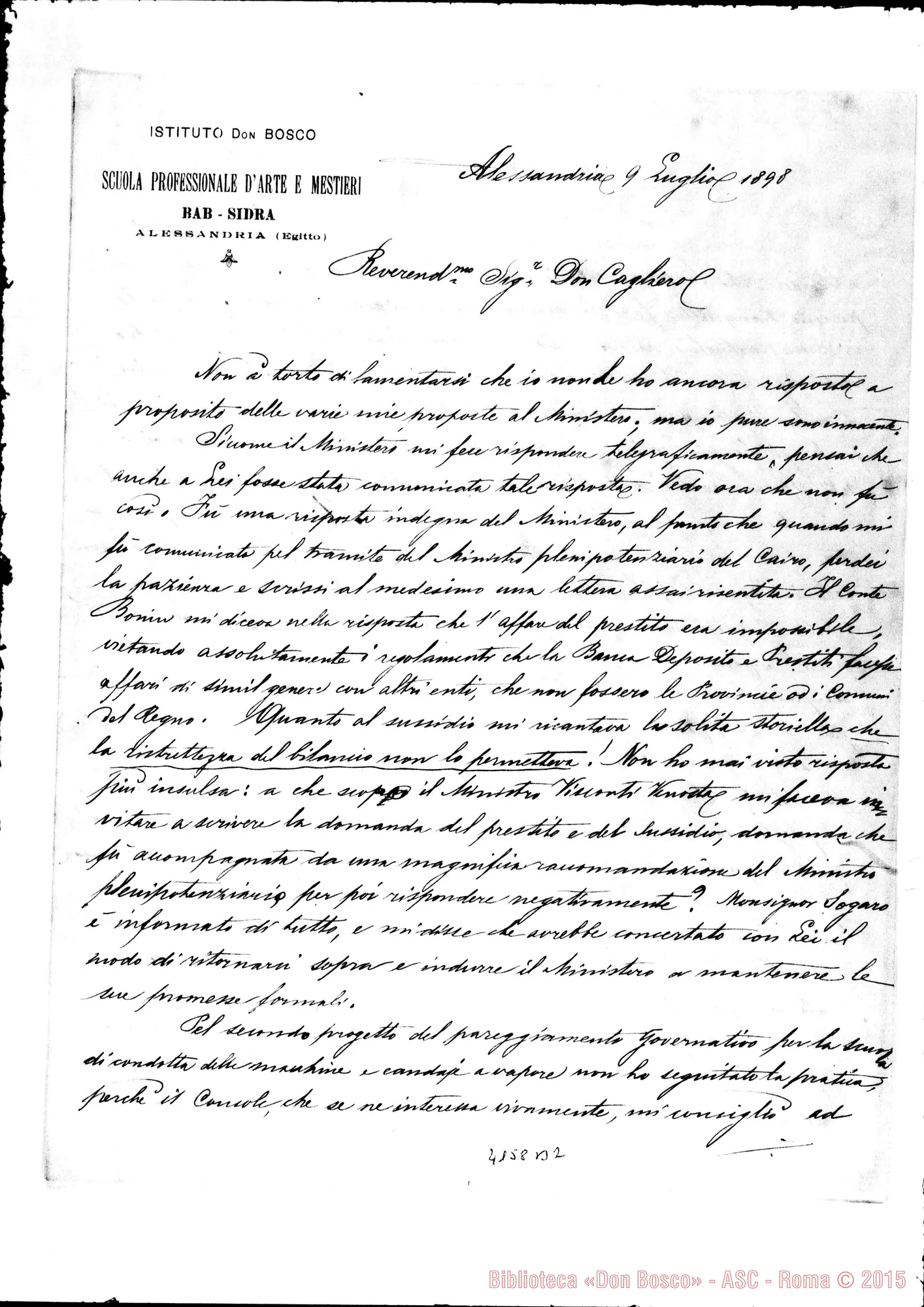 Fotogramma B 2 — Don Angelo Festa-Don Cagliero C. Alessandria, 9-07-1898