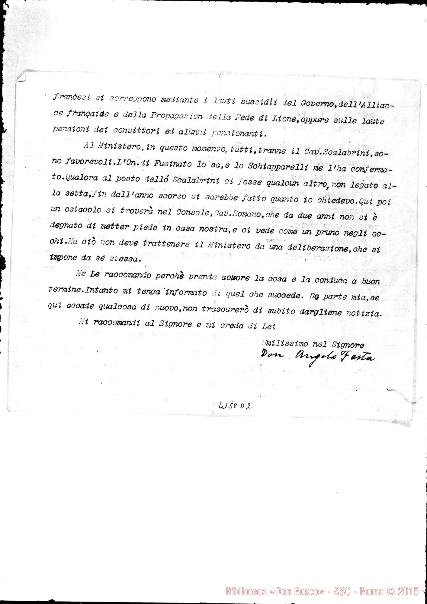 Fotogramma D 2 — Don Angelo Festa-Don Cagliero C. Alessandria, 21-07-1899