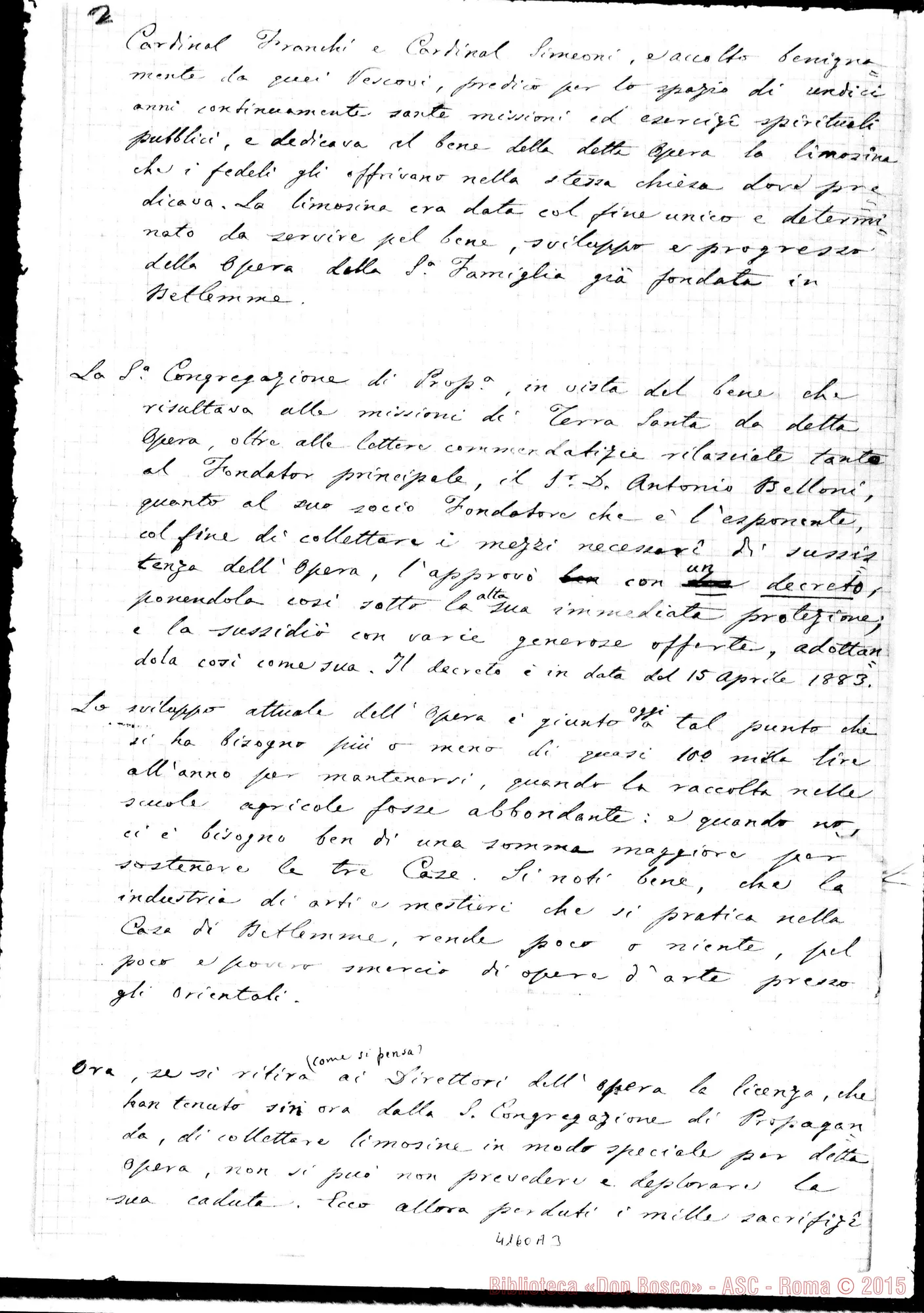 Fotogramma A 3 — Raffaele Maria Piperni, sac. della S. Famiglia-Card. Lédochowski, il 21-05-1892. Copia
