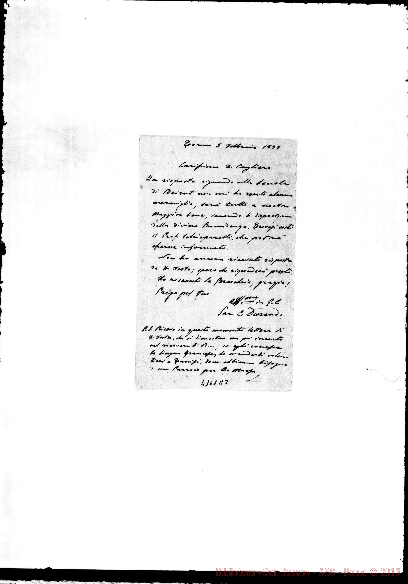 Fotogramma A 7 — Don Durando-Don Cagliero. Torino, 5-02-1899
