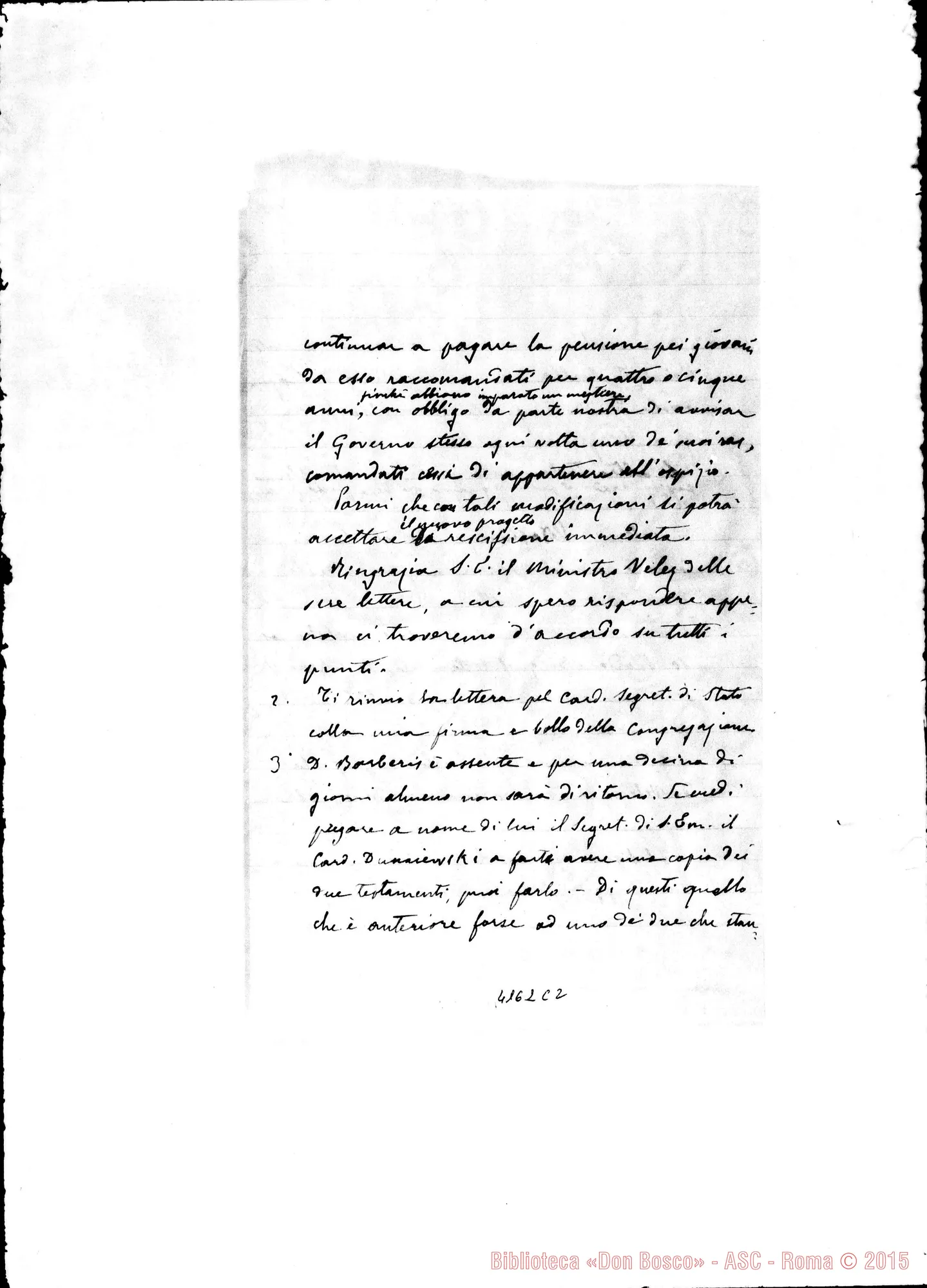 Fotogramma C 2 — Don Rua-Don Cagliero. Torino, 7-05-1894. Ms. autogr. Rua