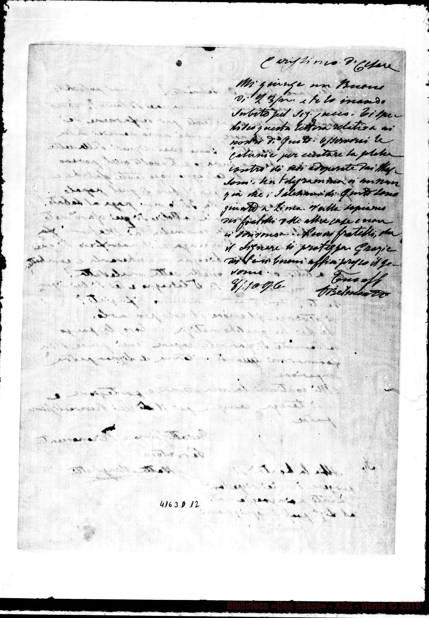 Fotogramma D 12 — Gio. Batt. Minghetti-Don Belmonte. Vicenza, 4-10-1896