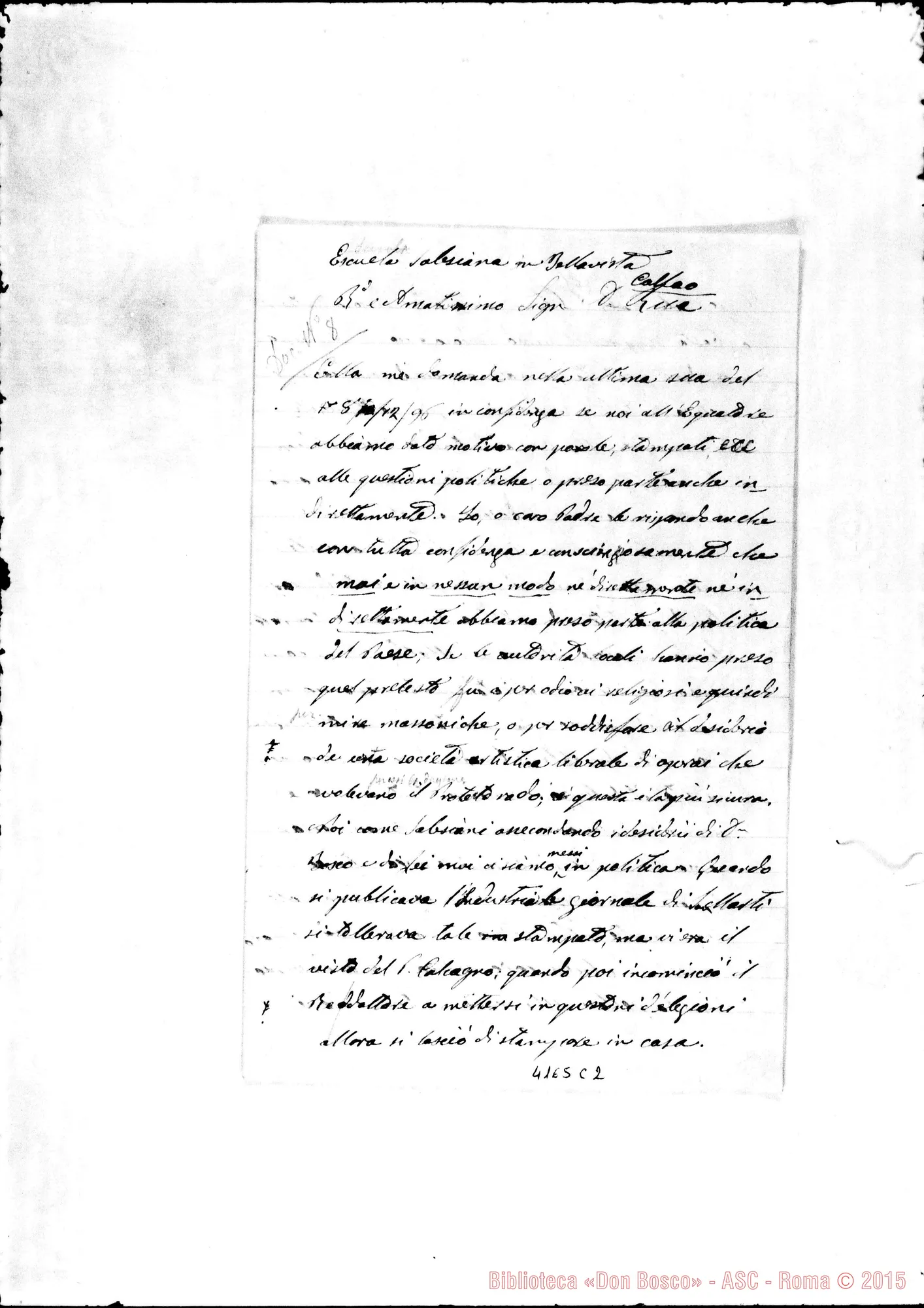 Fotogramma C 2 — Don Santinelli Ciriaco-Don Rua, il 25-01-1897