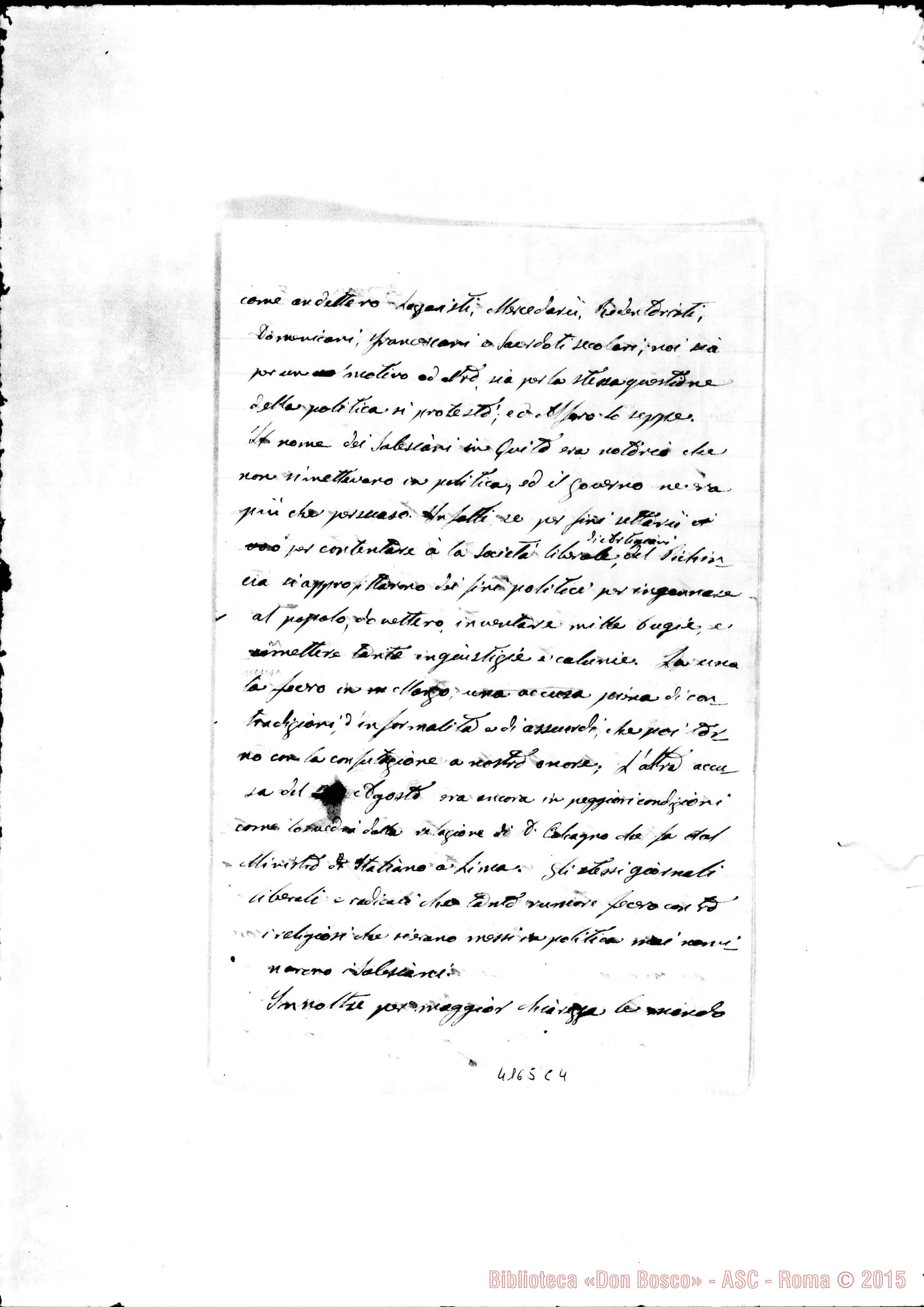 Fotogramma C 4 — Don Santinelli Ciriaco-Don Rua, il 25-01-1897