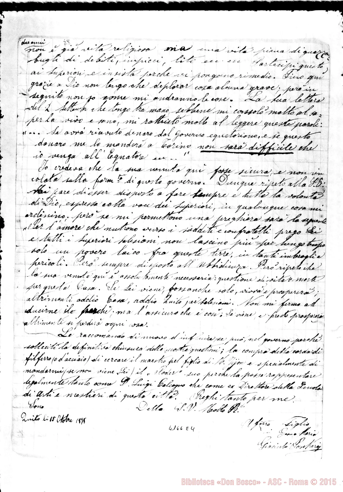 Fotogramma E 4 — Sig. Giacinto Pancheri-Don Calcagno. Quito, 15-10-1898