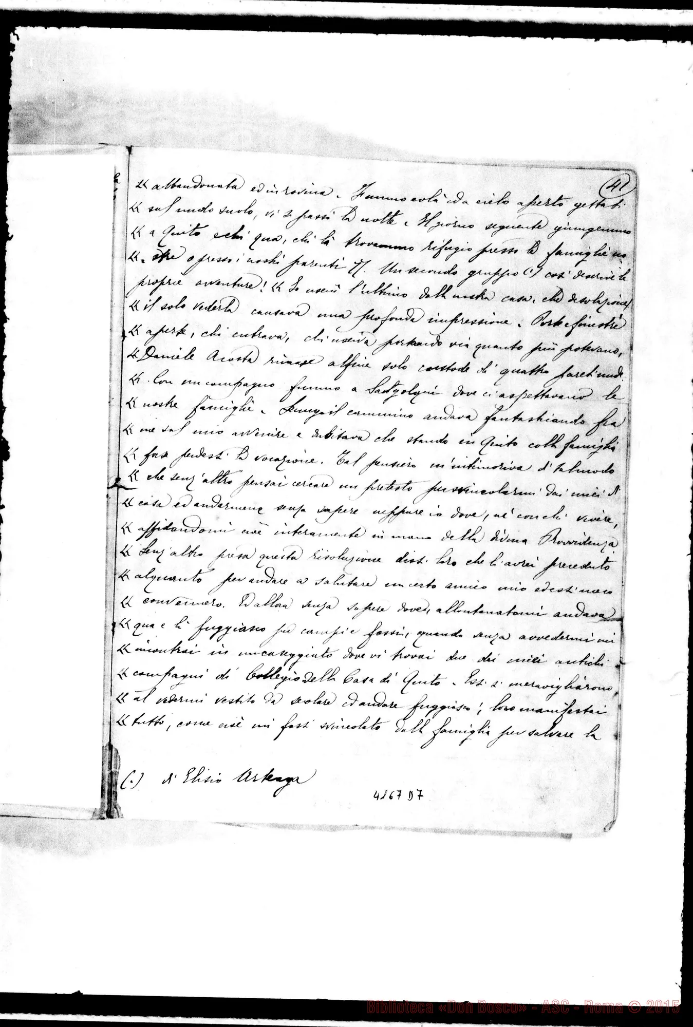 Fotogramma D 7 — Appunti sull’esilio dei Salesiani. Ms. di D. Santinelli, il 23-08-1896