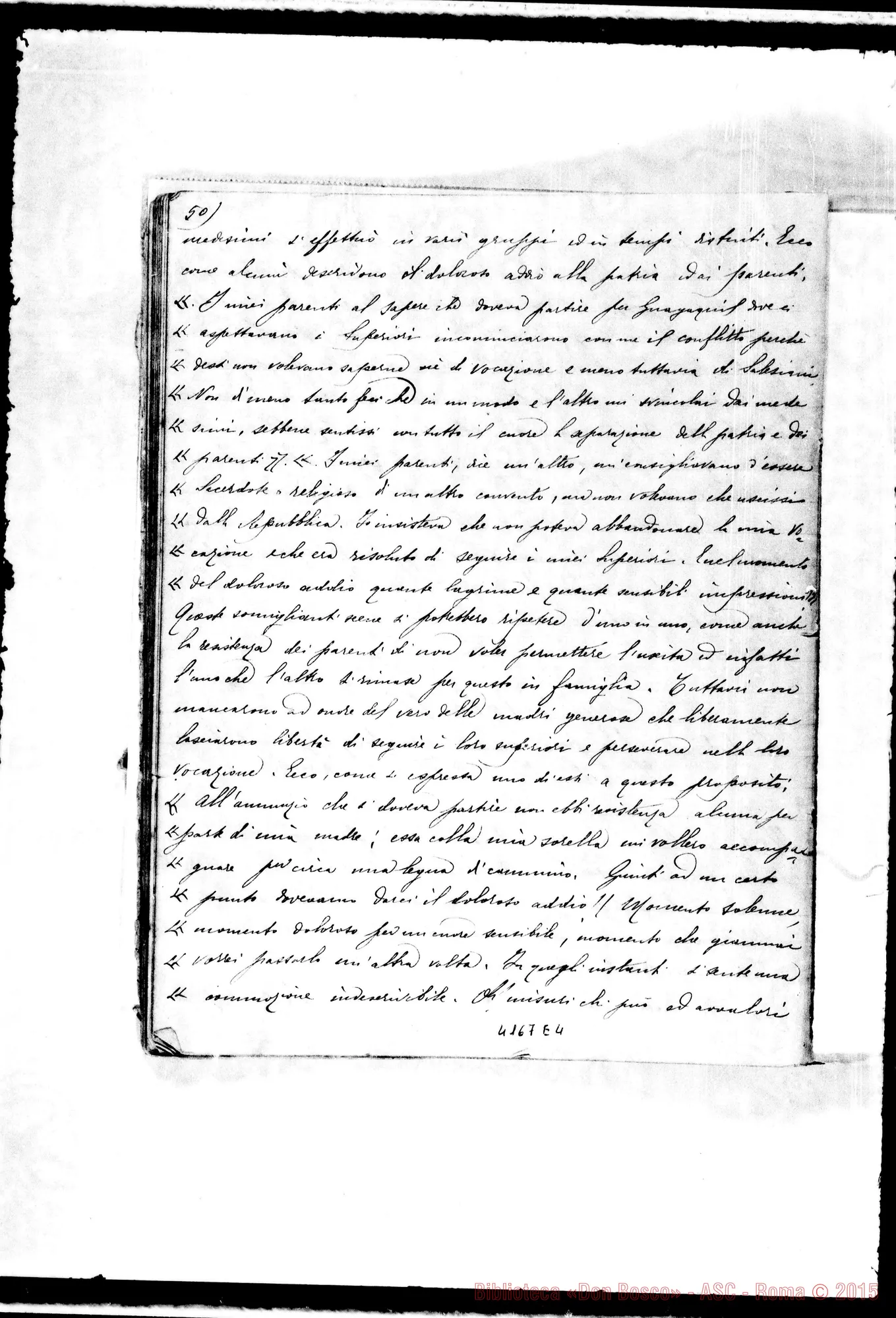 Fotogramma E 4 — Appunti sull’esilio dei Salesiani. Ms. di D. Santinelli, il 23-08-1896
