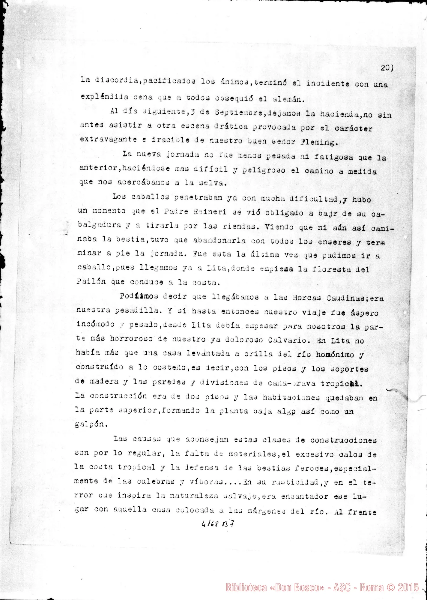 Fotogramma B 7 — Don Guido Rocca: «Los Salesianos del Ecuador condenados al destierro». Quito, 20-01-1900