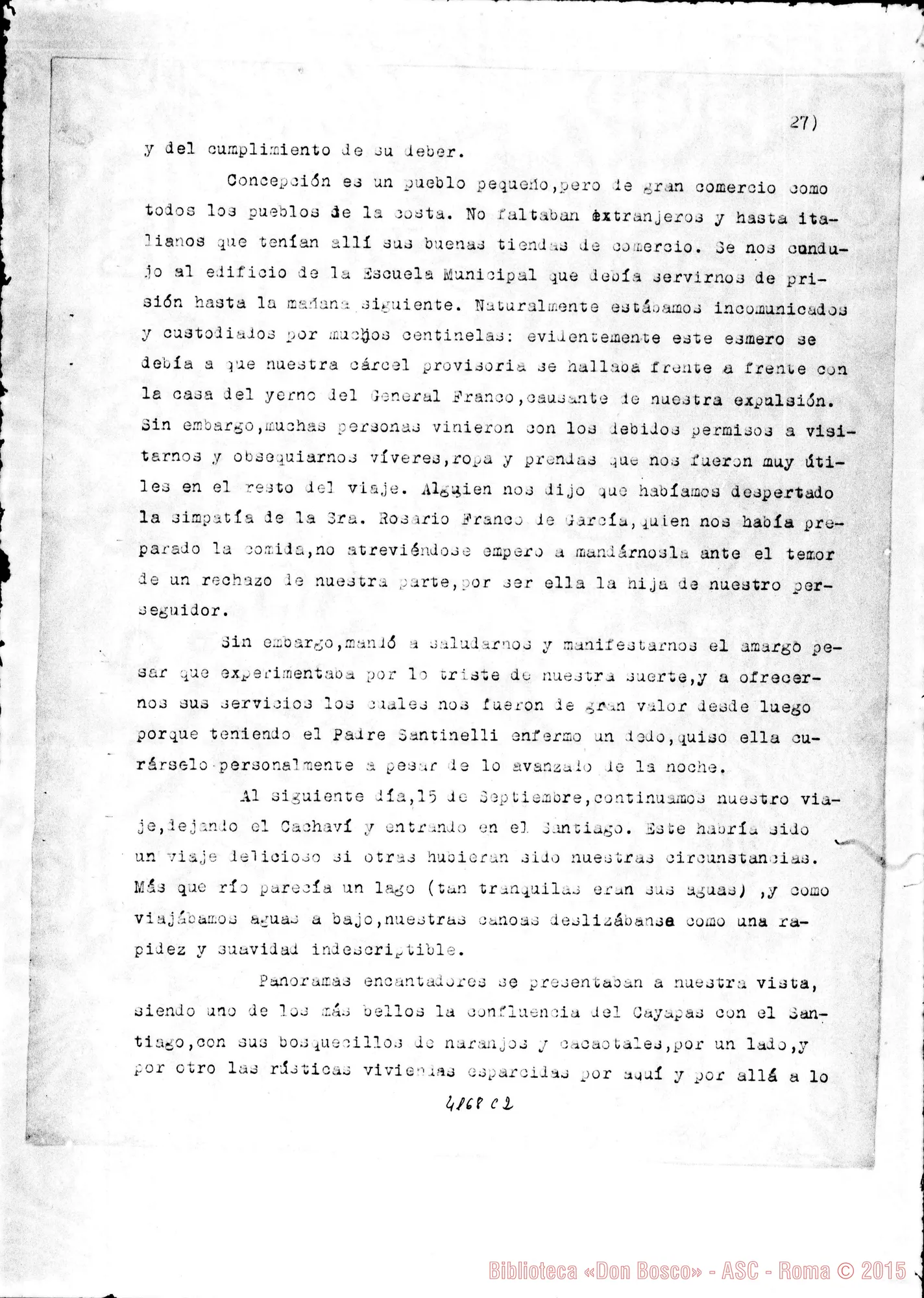 Fotogramma C 2 — Don Guido Rocca: «Los Salesianos del Ecuador condenados al destierro». Quito, 20-01-1900