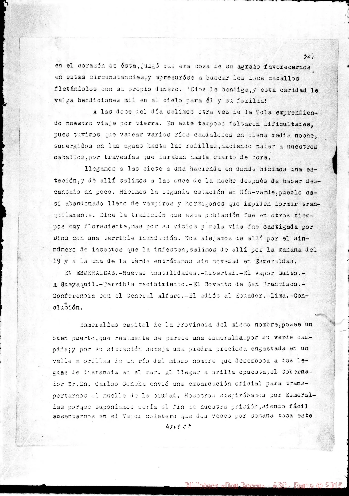 Fotogramma C 7 — Don Guido Rocca: «Los Salesianos del Ecuador condenados al destierro». Quito, 20-01-1900