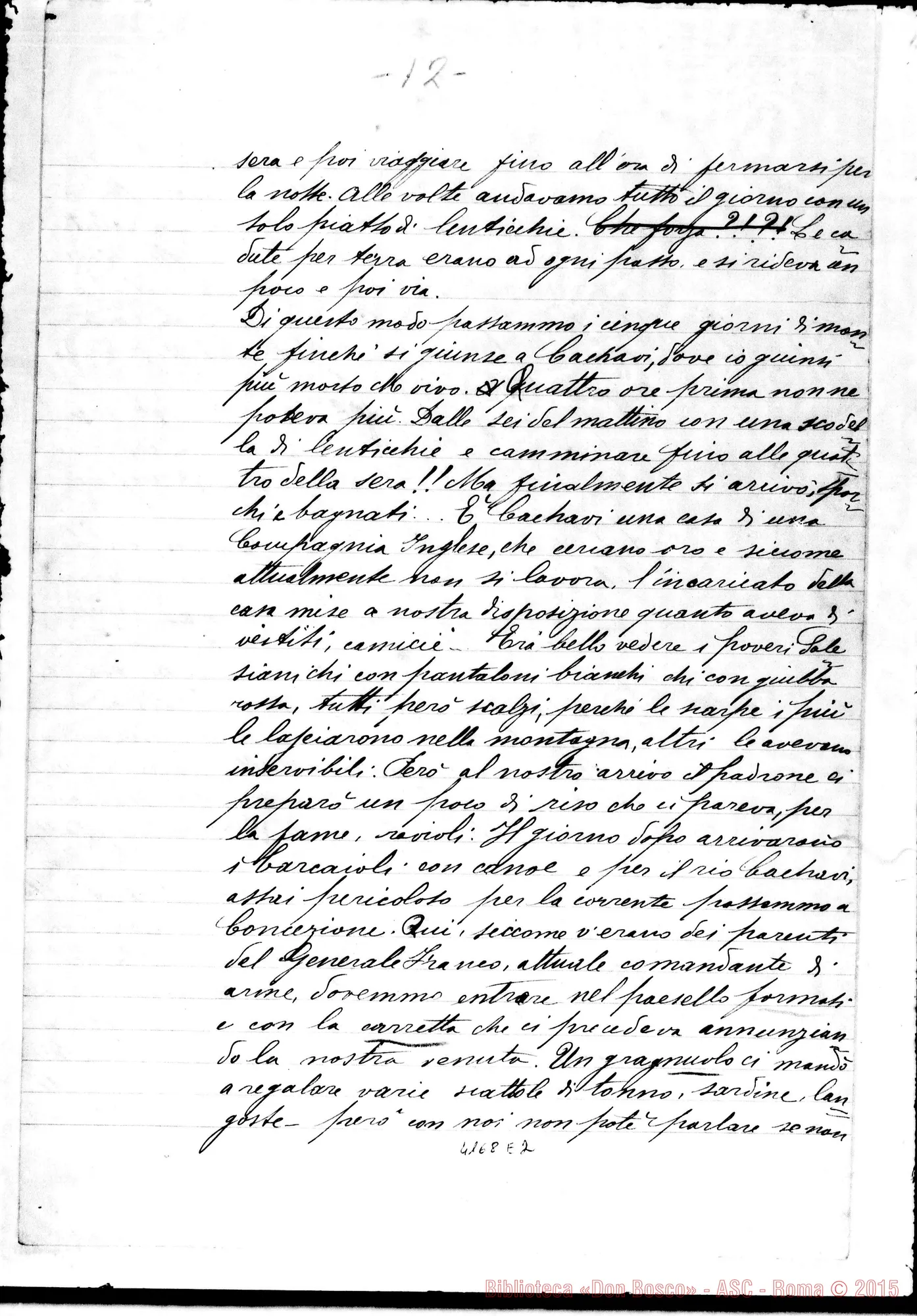 Fotogramma E 2 — Don Giuseppe Taricco: Relazione. Lima, 6-10-1896