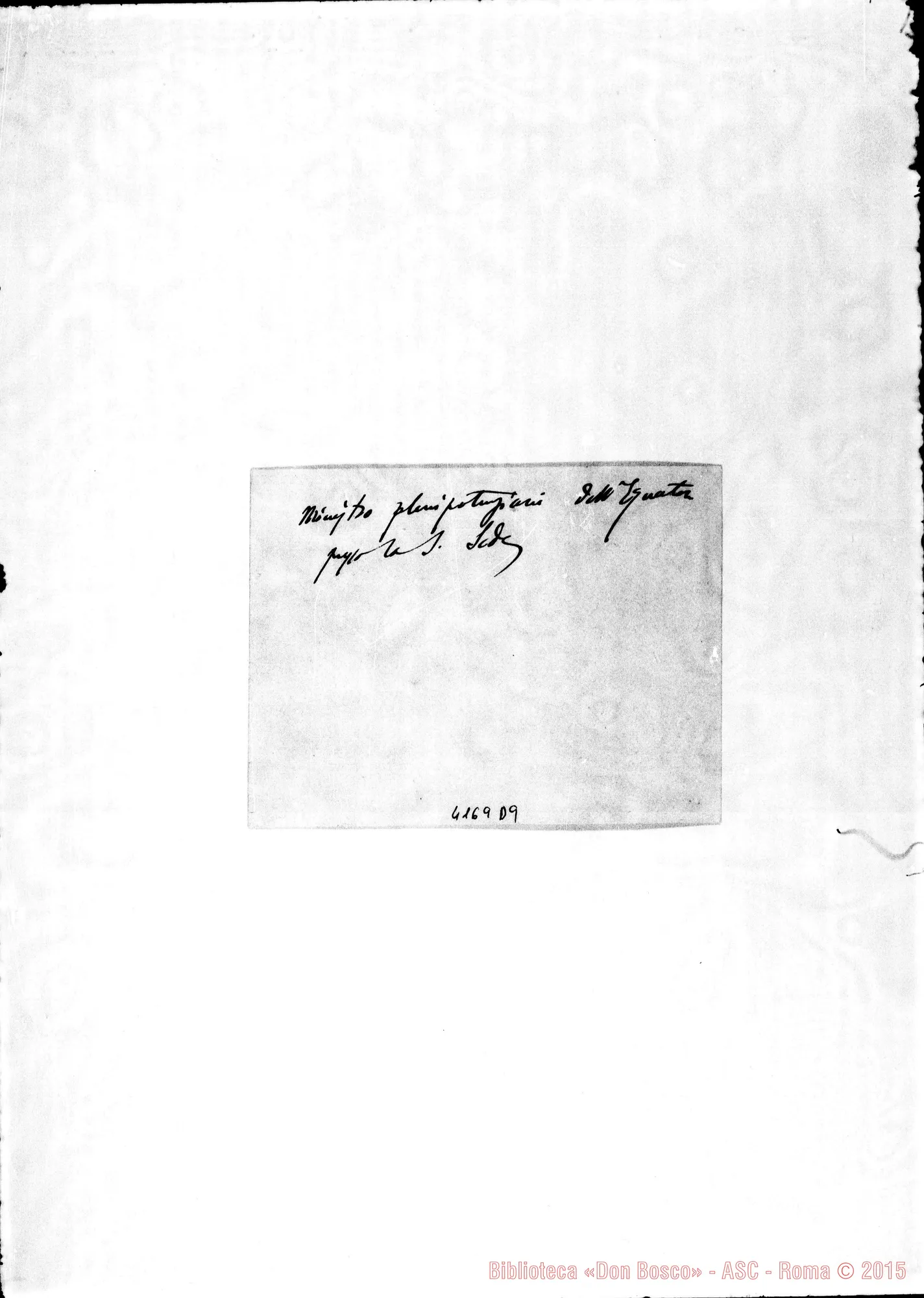 Fotogramma D 9 — Mons. Cavagnis Felice: su Mons. Costamagna. Aprile 1895