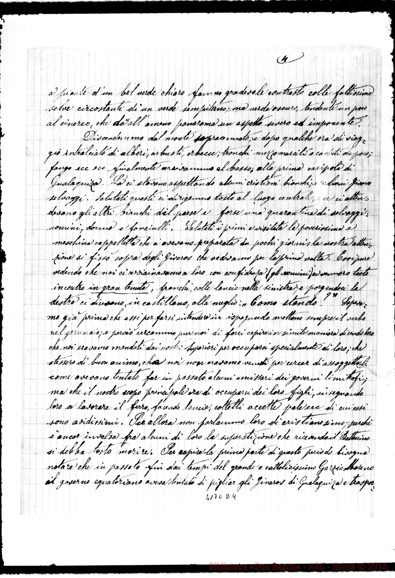 Fotogramma D 4 — Giacinto Pancheri: relazione sul primo viaggio A Gualaquiza. Cuenca, 3-10-1893