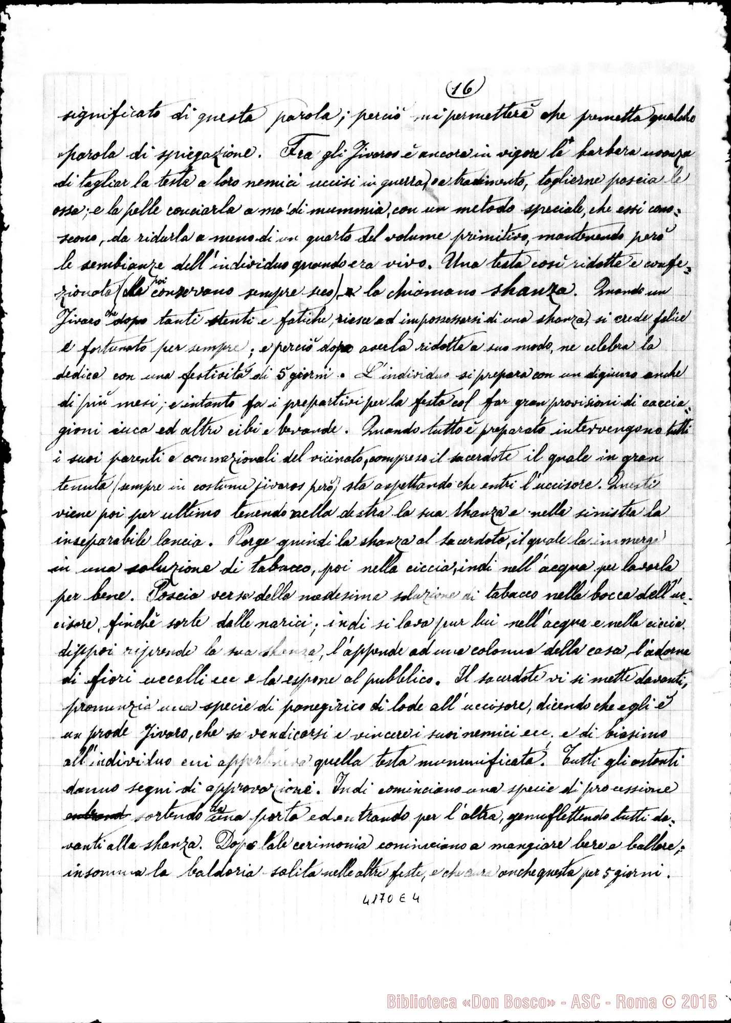 Fotogramma E 4 — Giacinto Pancheri: relazione sul primo viaggio A Gualaquiza. Cuenca, 3-10-1893