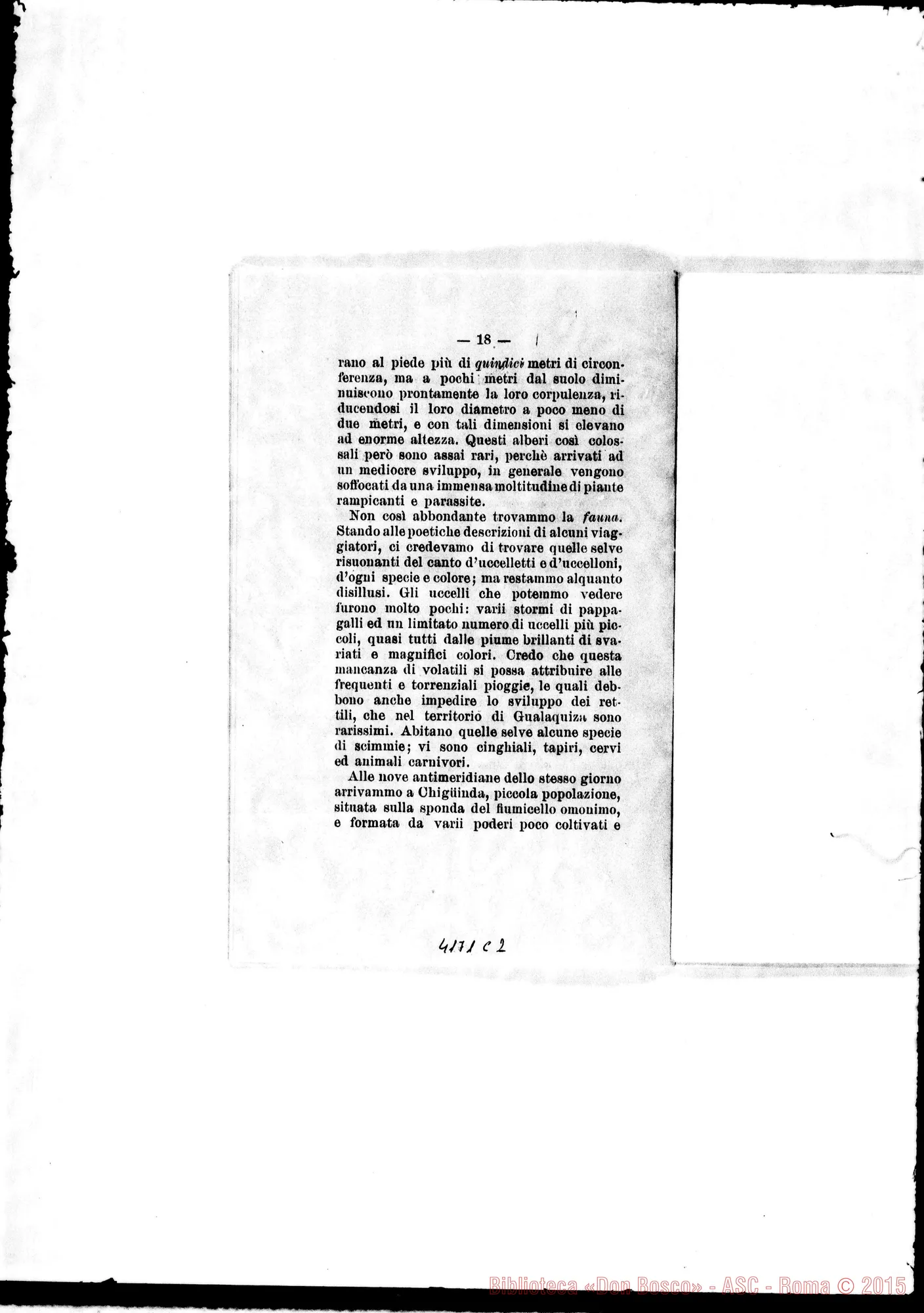 Fotogramma C 2 — Don Rua-Card. Prefetto degli AA.EE.SS.. Torino, 26-04-1894. All. stampato: «Primo viaggio d’esplorazione nel Vie. Sai. di Mendez e Gualawuiza»