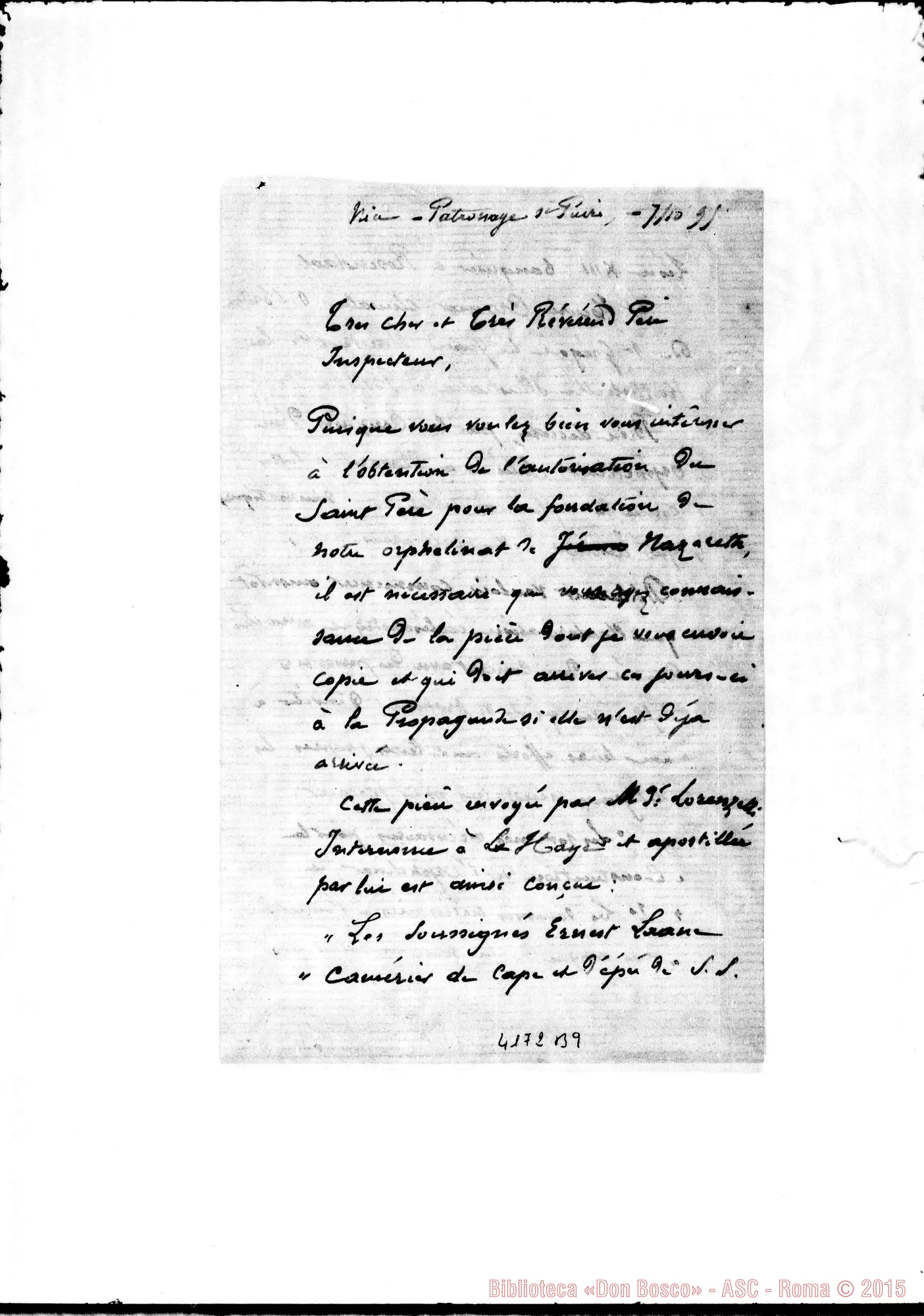 Fotogramma B 9 — Don Neple Adriano-Ispettore. Nice, 7-10-1895