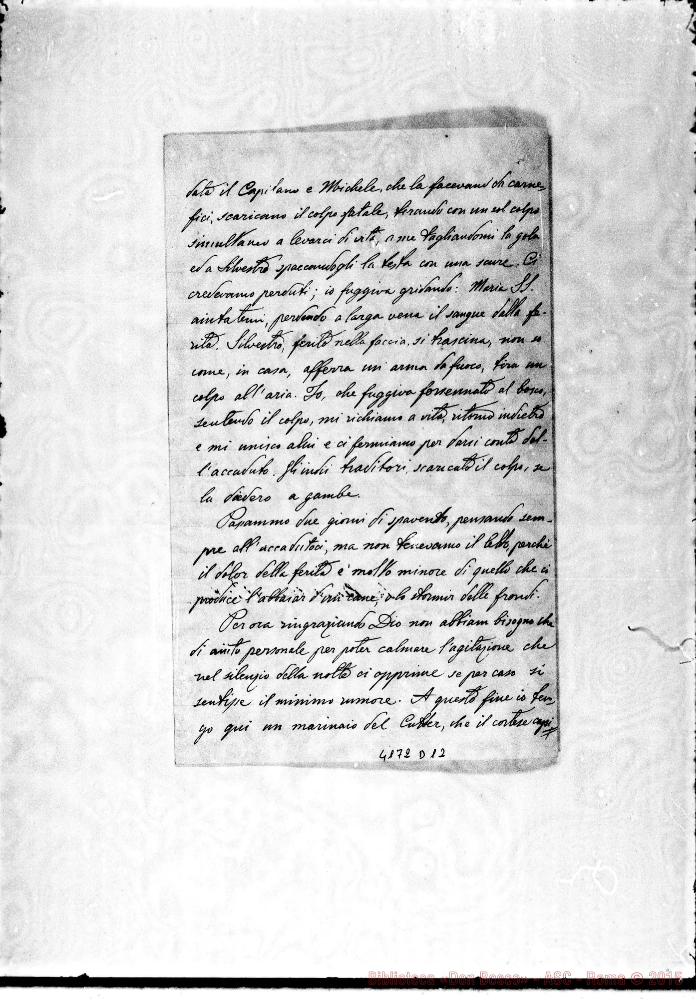 Fotogramma D 12 — Don Bartolomeo Pistone-Mons. Cagliero. Dawson, 12-09-1889