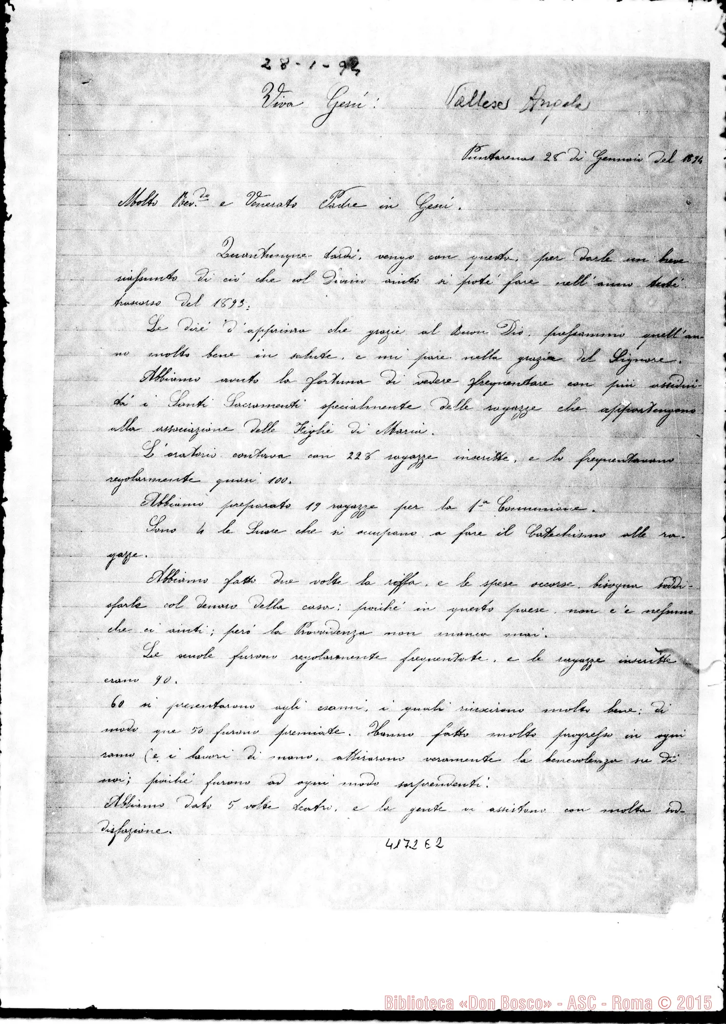 Fotogramma E 2 — Suor Angela Vallese-Don Rua. Puntarenas, 26-01-1894