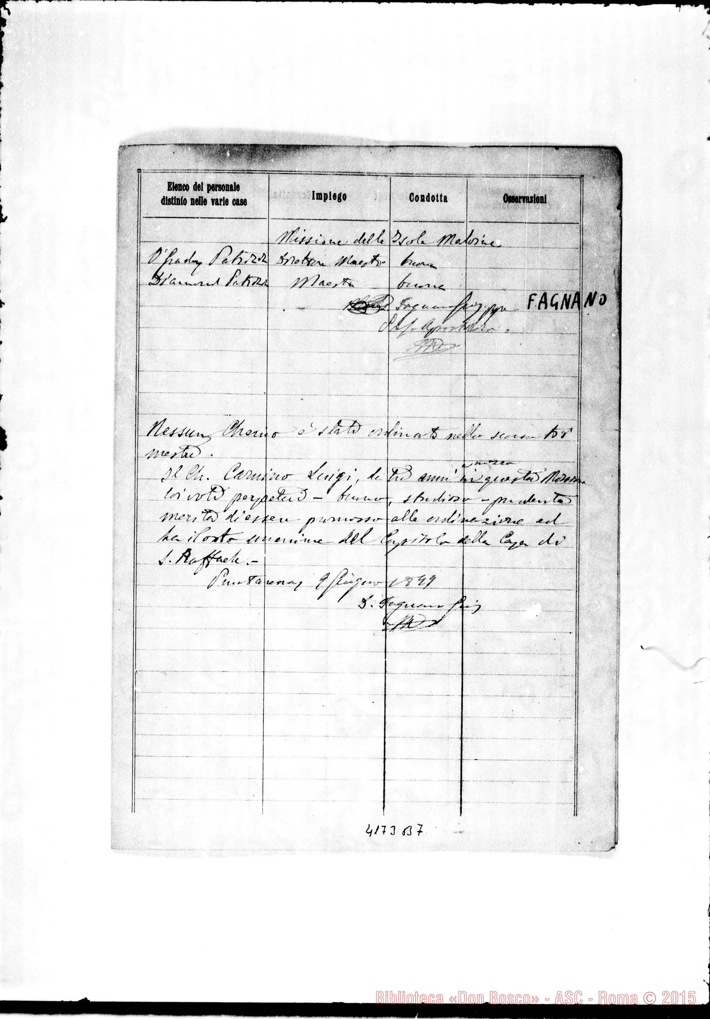 Fotogramma B 7 — Don Fagnano-Don Albera. Puntarenas, 9-06-1899