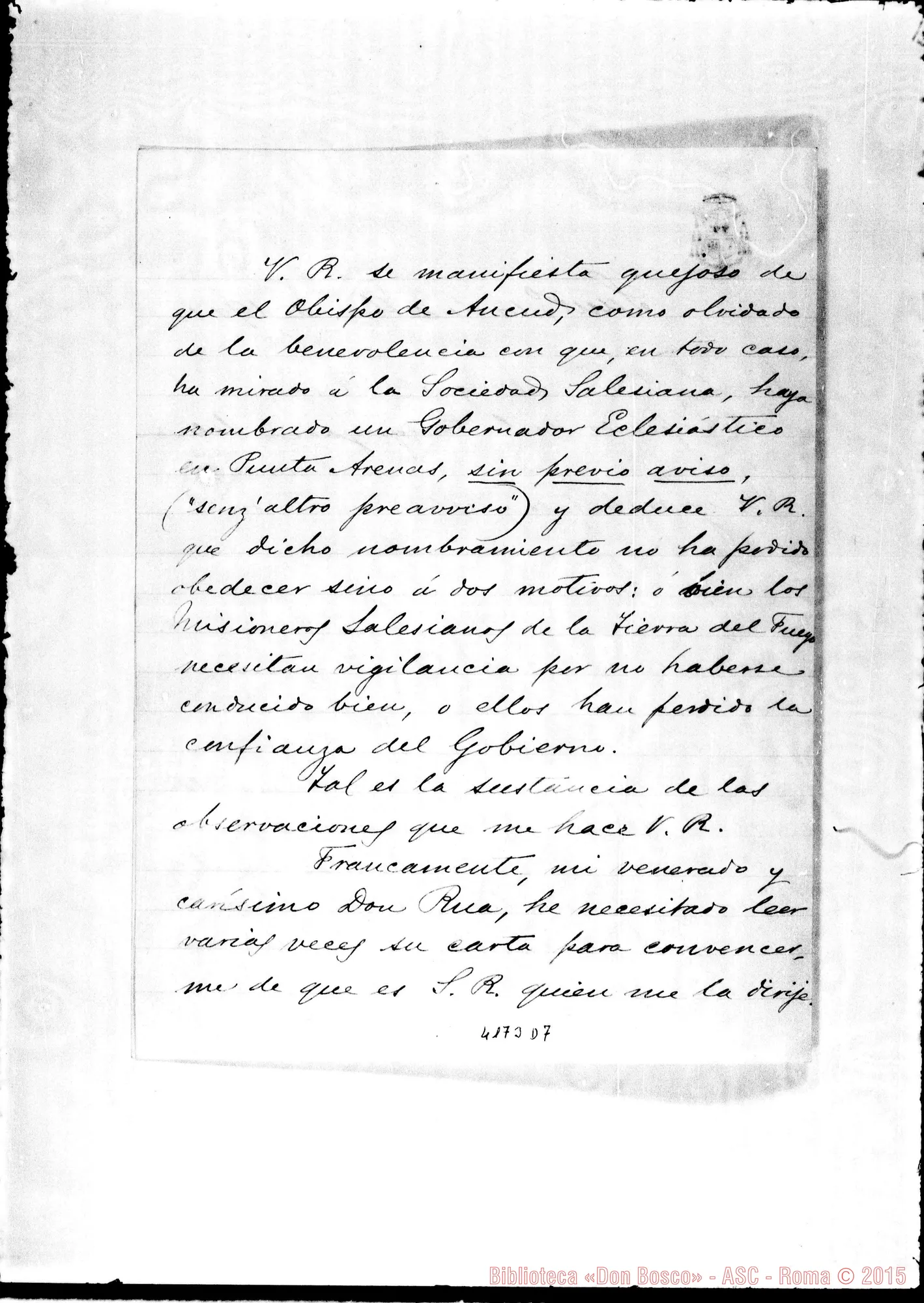 Fotogramma D 7 — Ramón Angel Jara, vesc.-Don Rua. Santiago, 14-09-1901