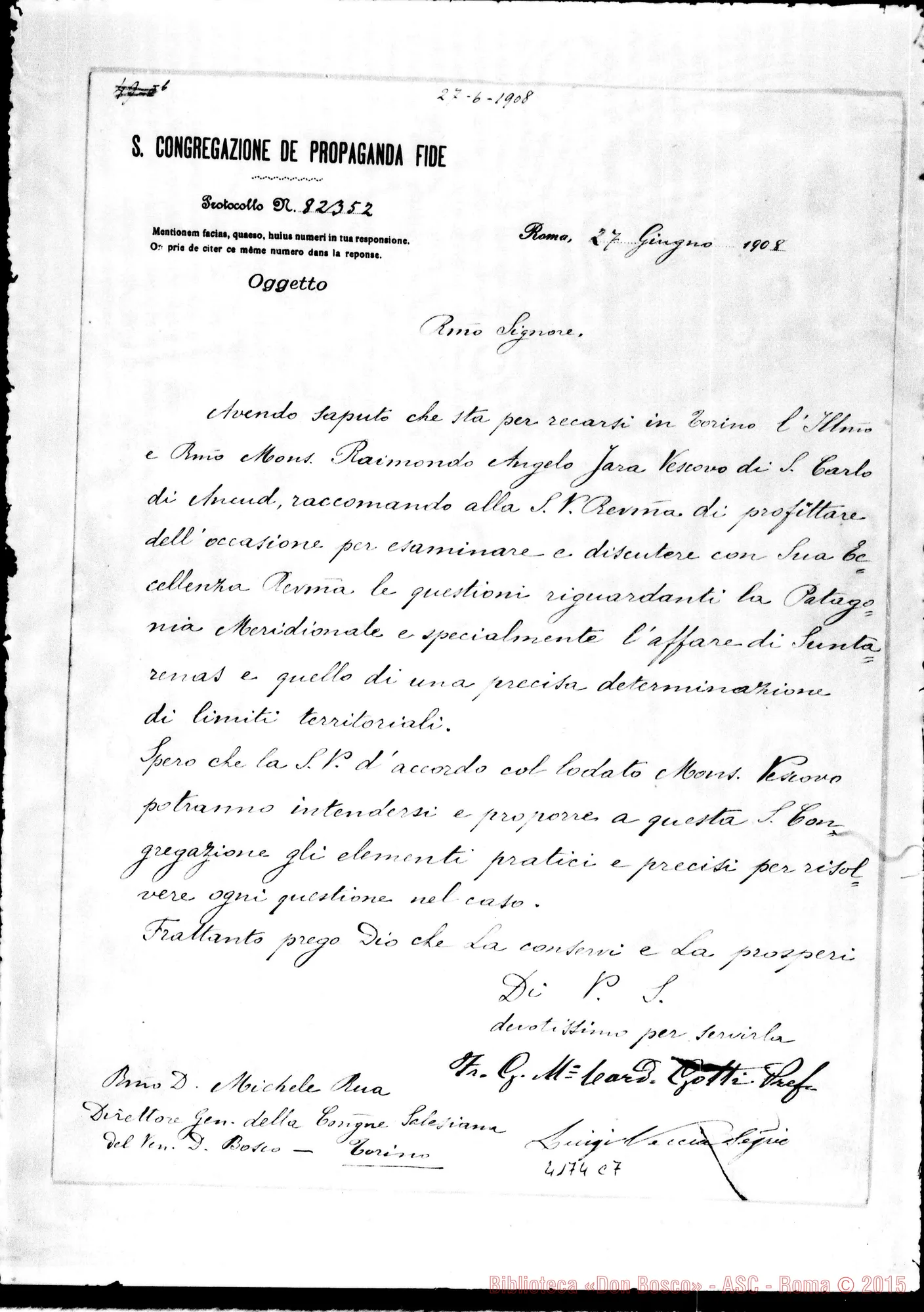 Fotogramma C 7 — Card. Gotti, Pref. Prop. Fide-Don Rua. Roma, 27-06-1908