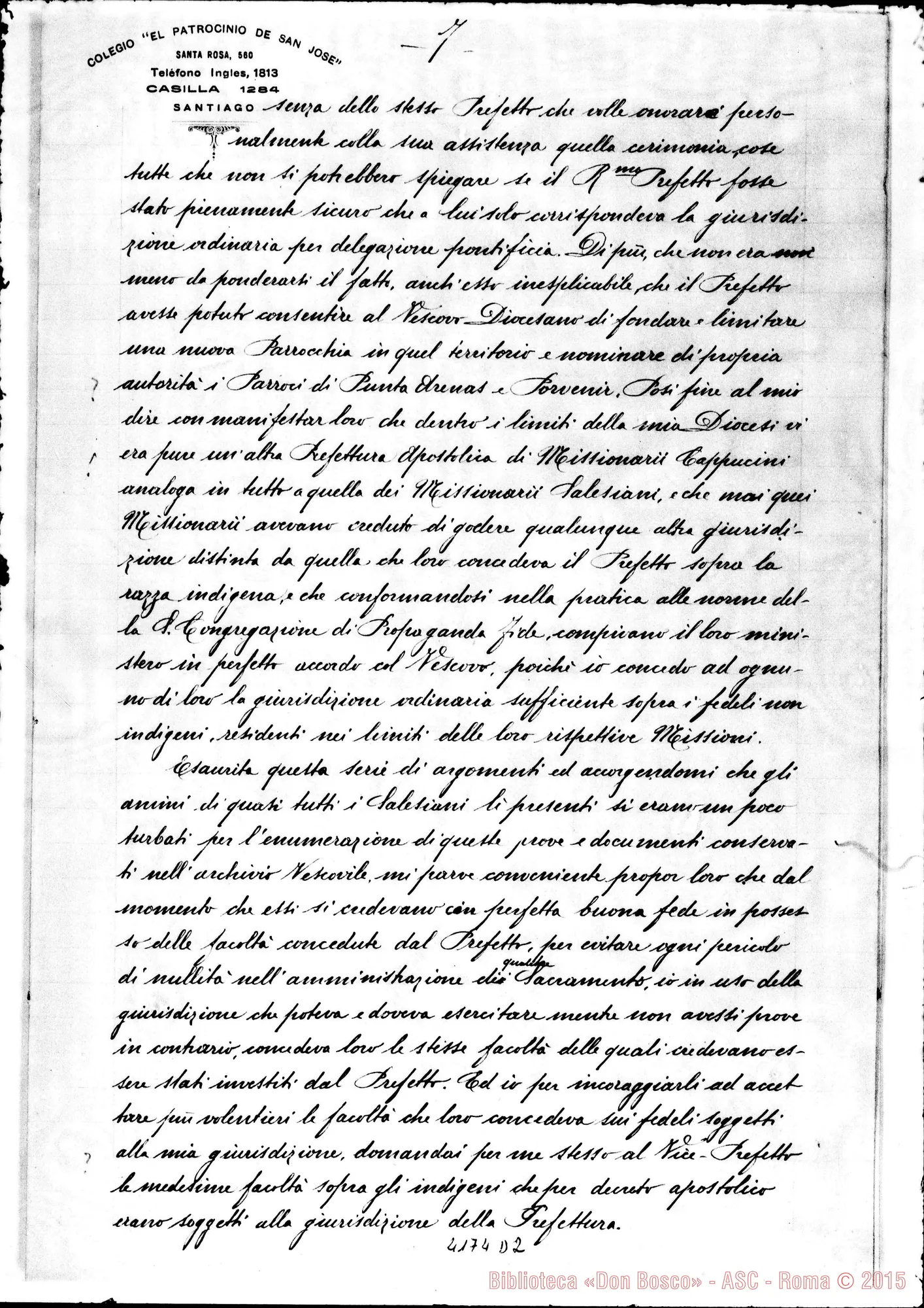Fotogramma D 2 — Ramón Angel, vesc.-Card. Rampolla. Copia senza data