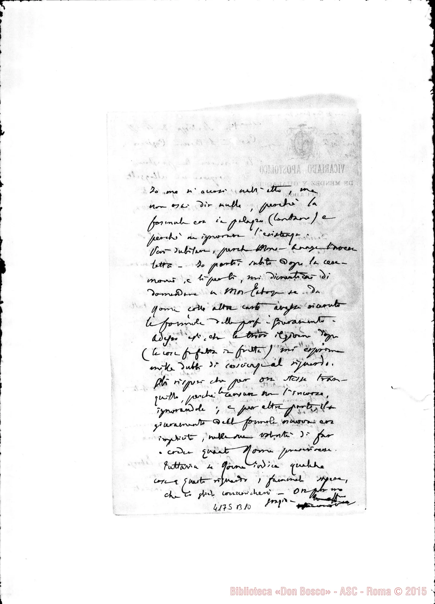 Fotogramma B 10 — Mons. Costamagna-Don Cagliero C.. Santiago, 3-04-1894. Autogr. Rua