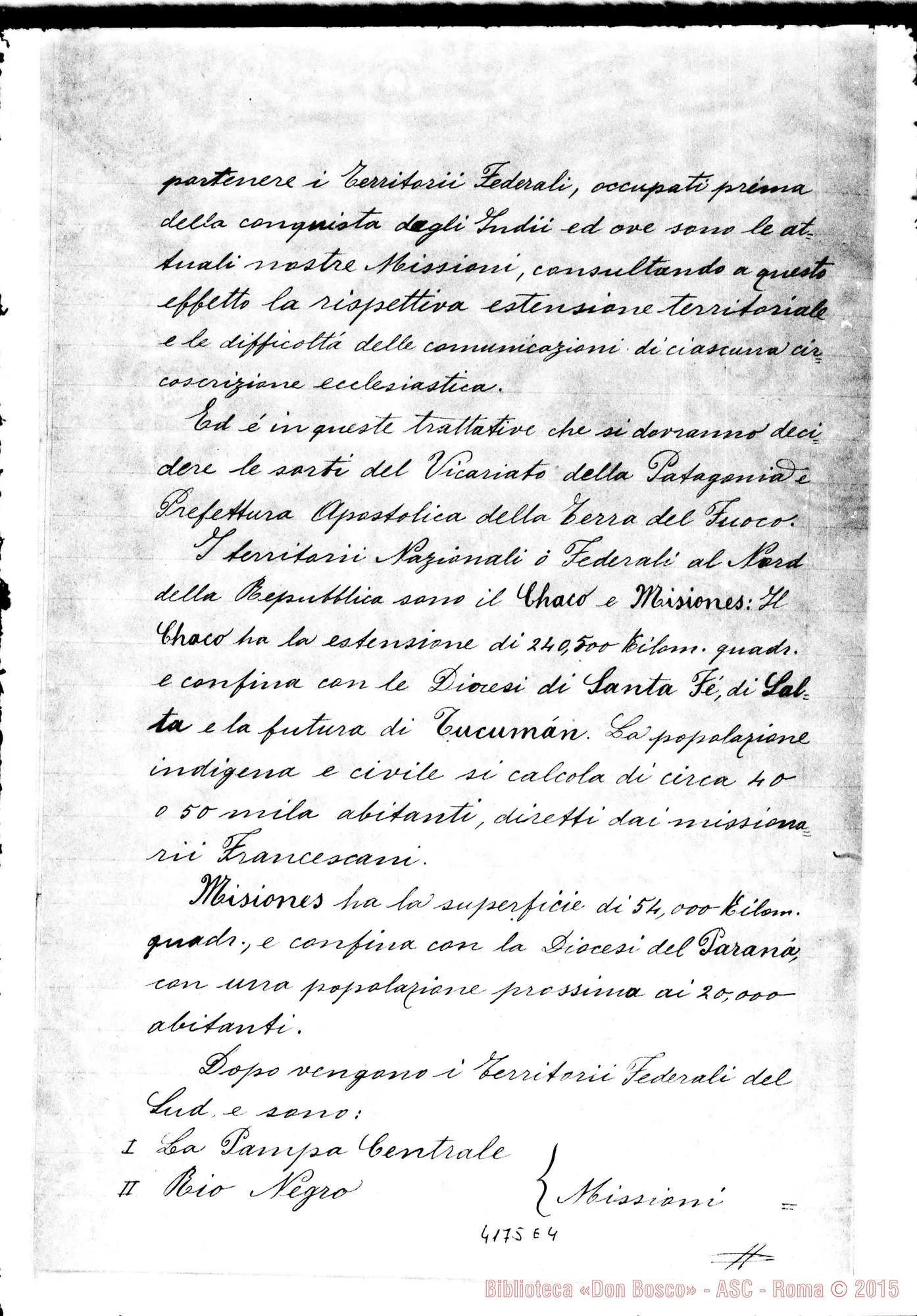 Fotogramma E 4 — Mons. Cagliero-Card. Rampolla Mariano. Viedma, 2-05-1896