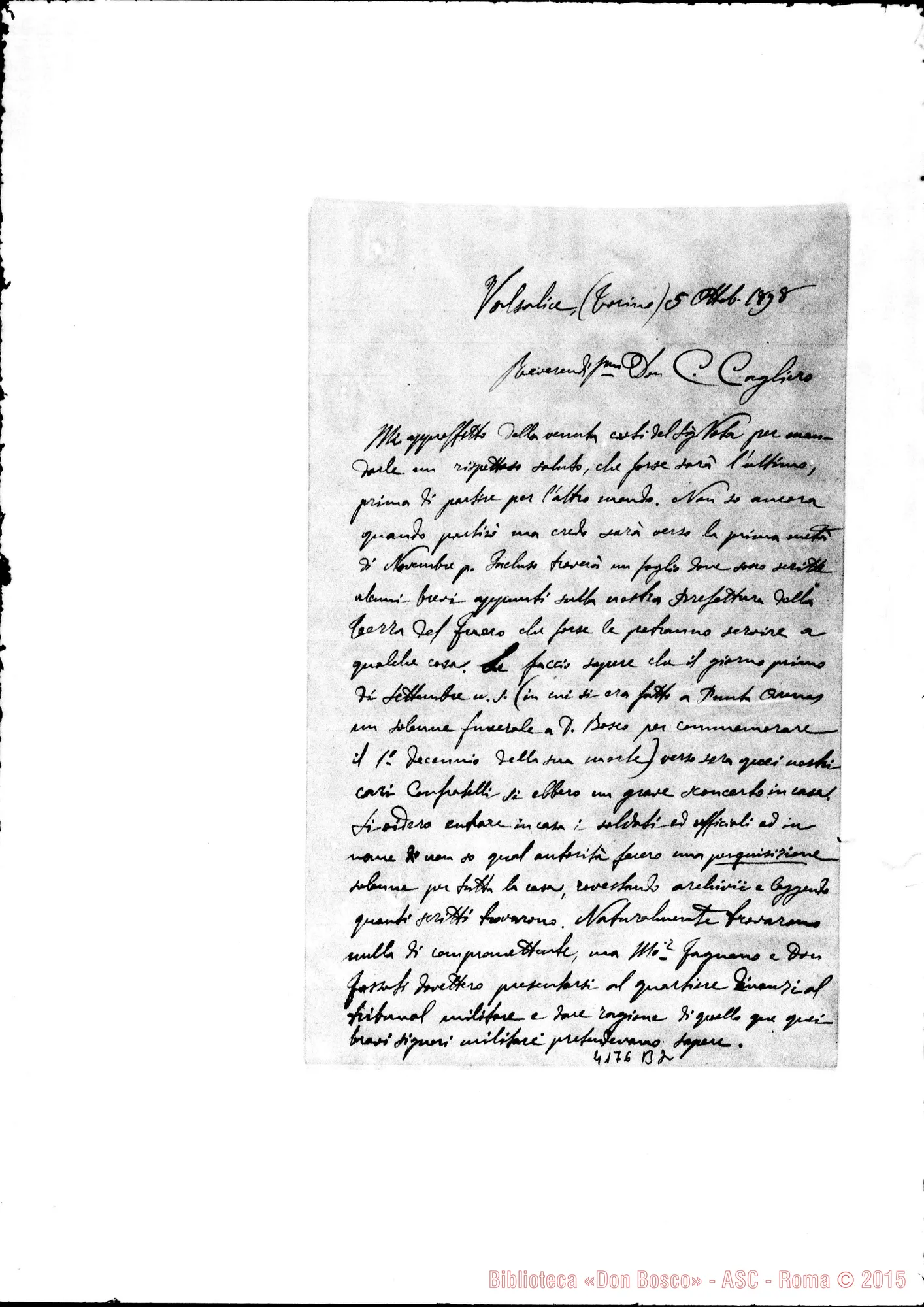 Fotogramma B 2 — Don Maggiorino Borgatello-Don Cagliero C.. Valsalice, 5-10-1898