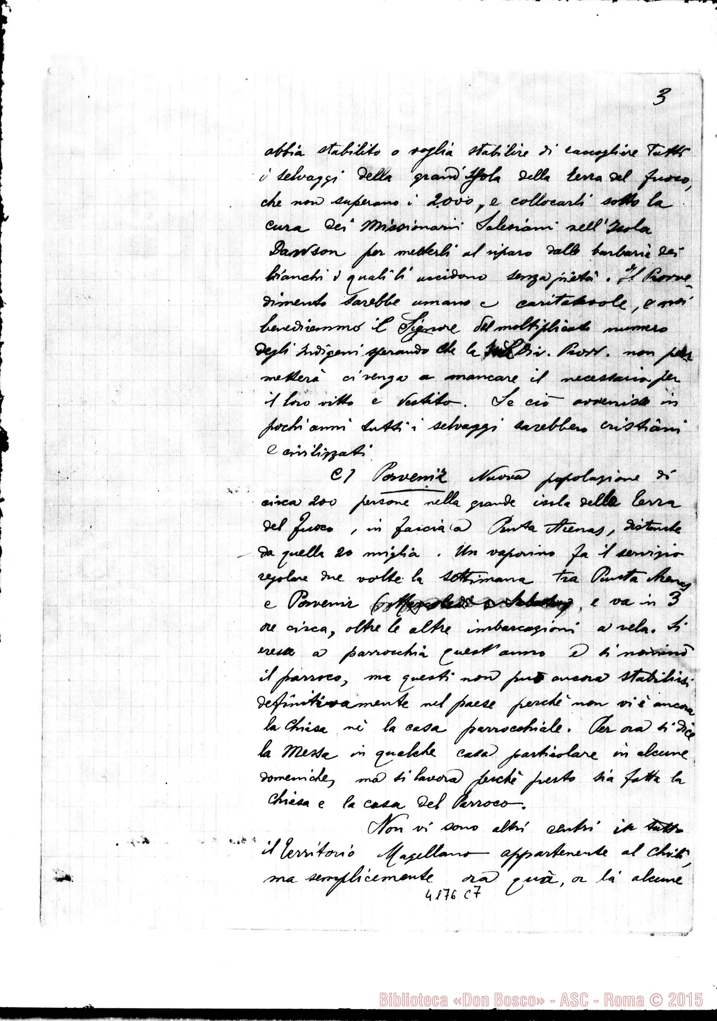 Fotogramma C 7 — Don Cagliero C.-Card. Rampolla. Roma, 15-01-1899. Minuta orig. di D. Cagliero con aggiunte autogr. Rua