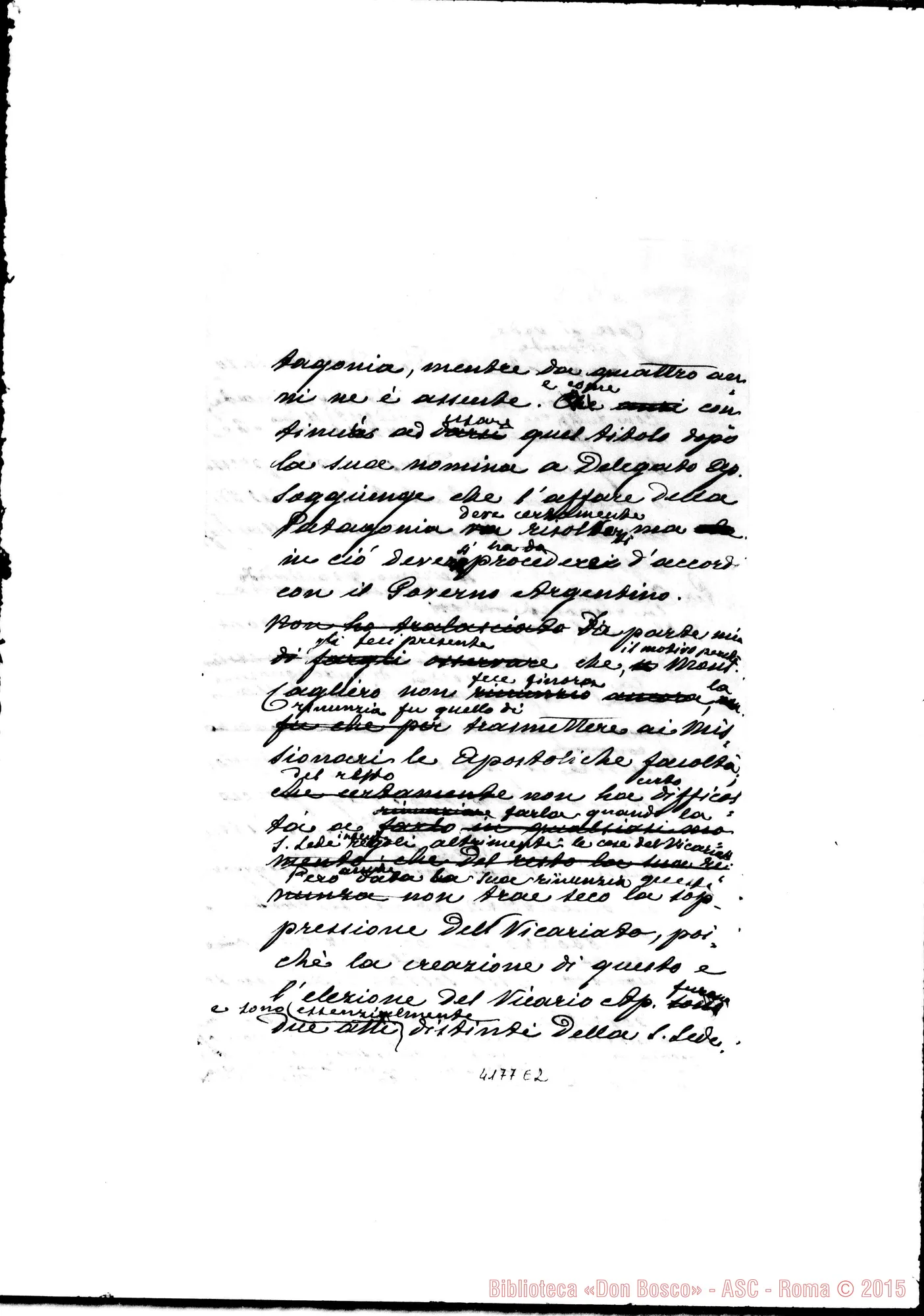 Fotogramma E 2 — Don Marenco: lettera senza intestazione. Roma, 15-10-1908