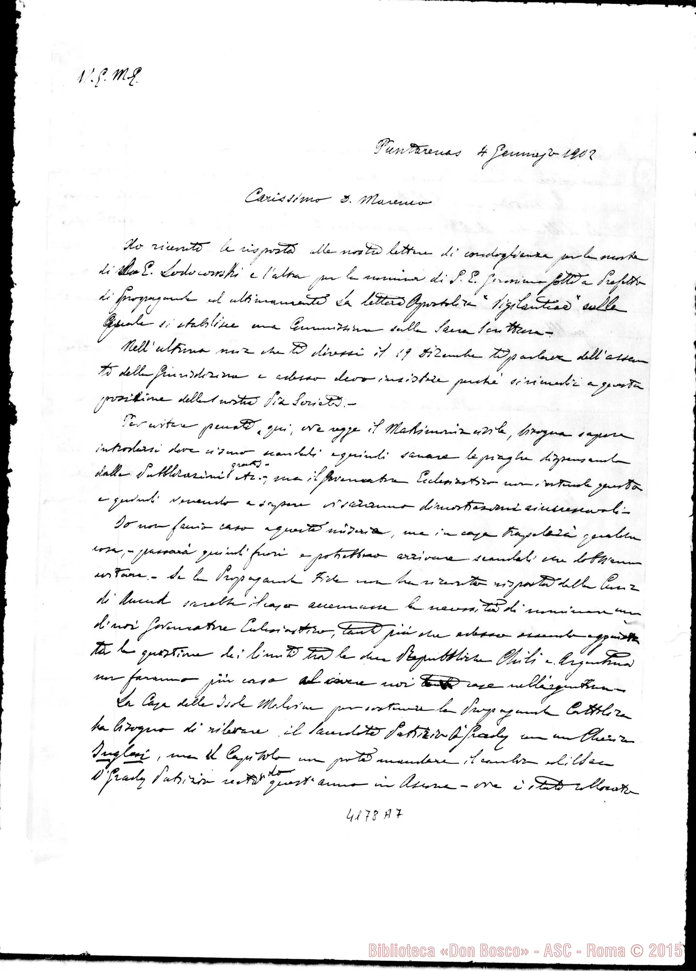 Fotogramma A 7 — Mons. Fagnano-Don Marenco. Puntarenas, 4-01-1902