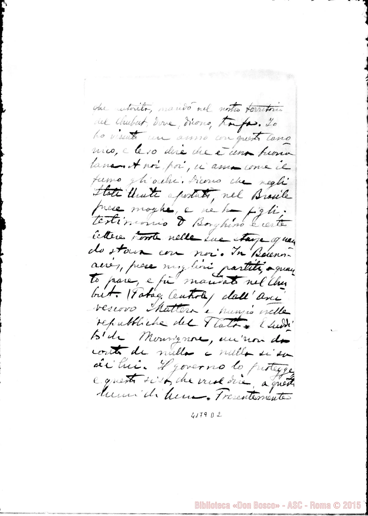Fotogramma D 2 — Don Vacchina Bernardo-Don Cagliero C.. Viedma, 21-09-1891