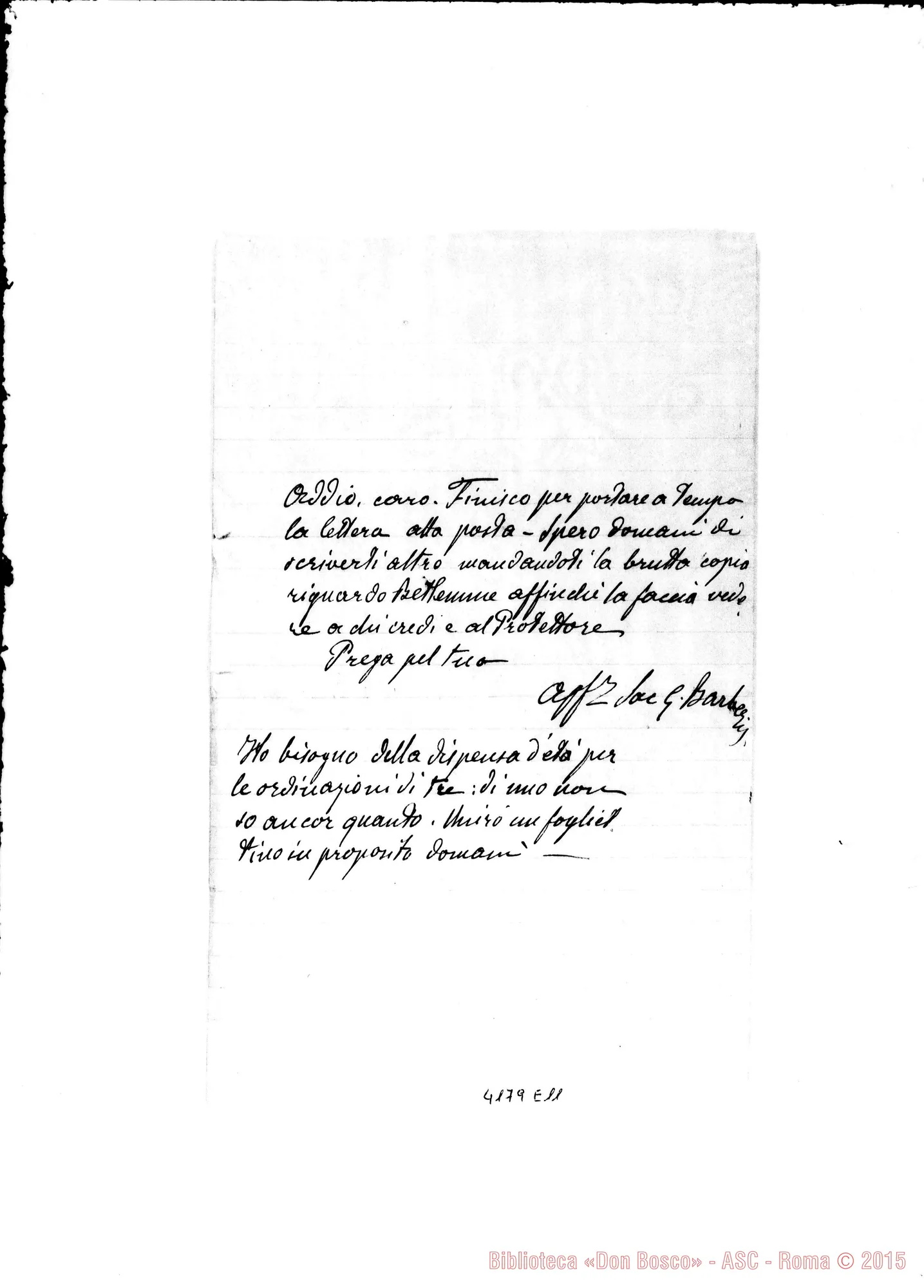 Fotogramma E 11 — Don Barberis-Don Cagliero C.. Torino, 30-11-1891