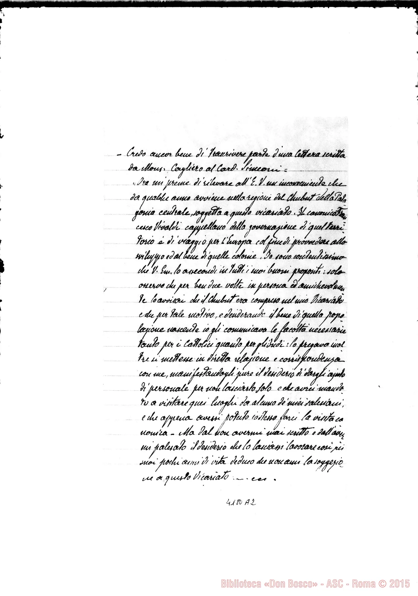 Fotogramma A 2 — Chiarimenti sul Can. Vivaldi. Ms. di Don Barberis