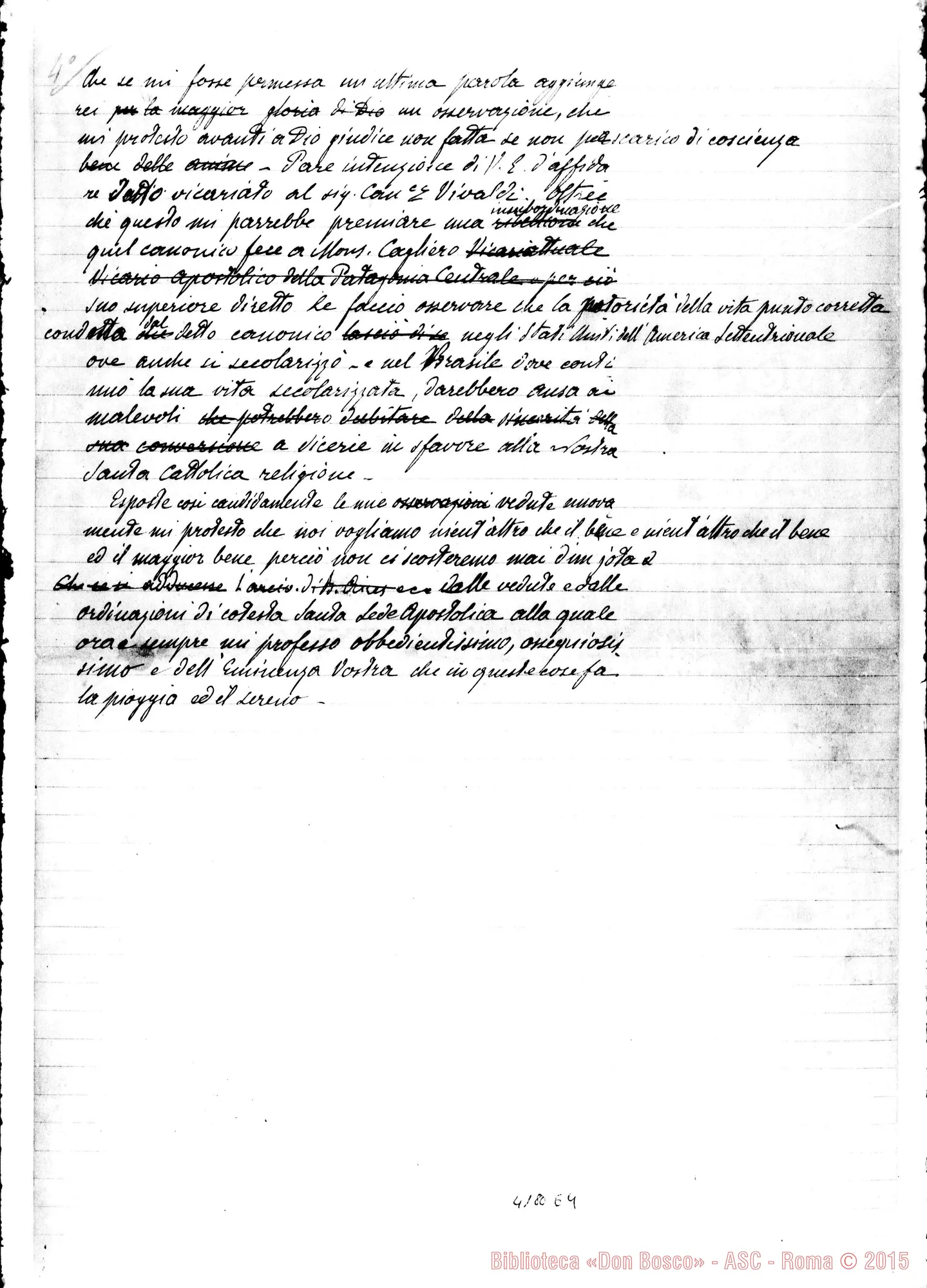 Fotogramma E 4 — Don Rua-Eminenza. Quattro minute ms. di D. Barberis. L’ultima confirma autogr. Rua